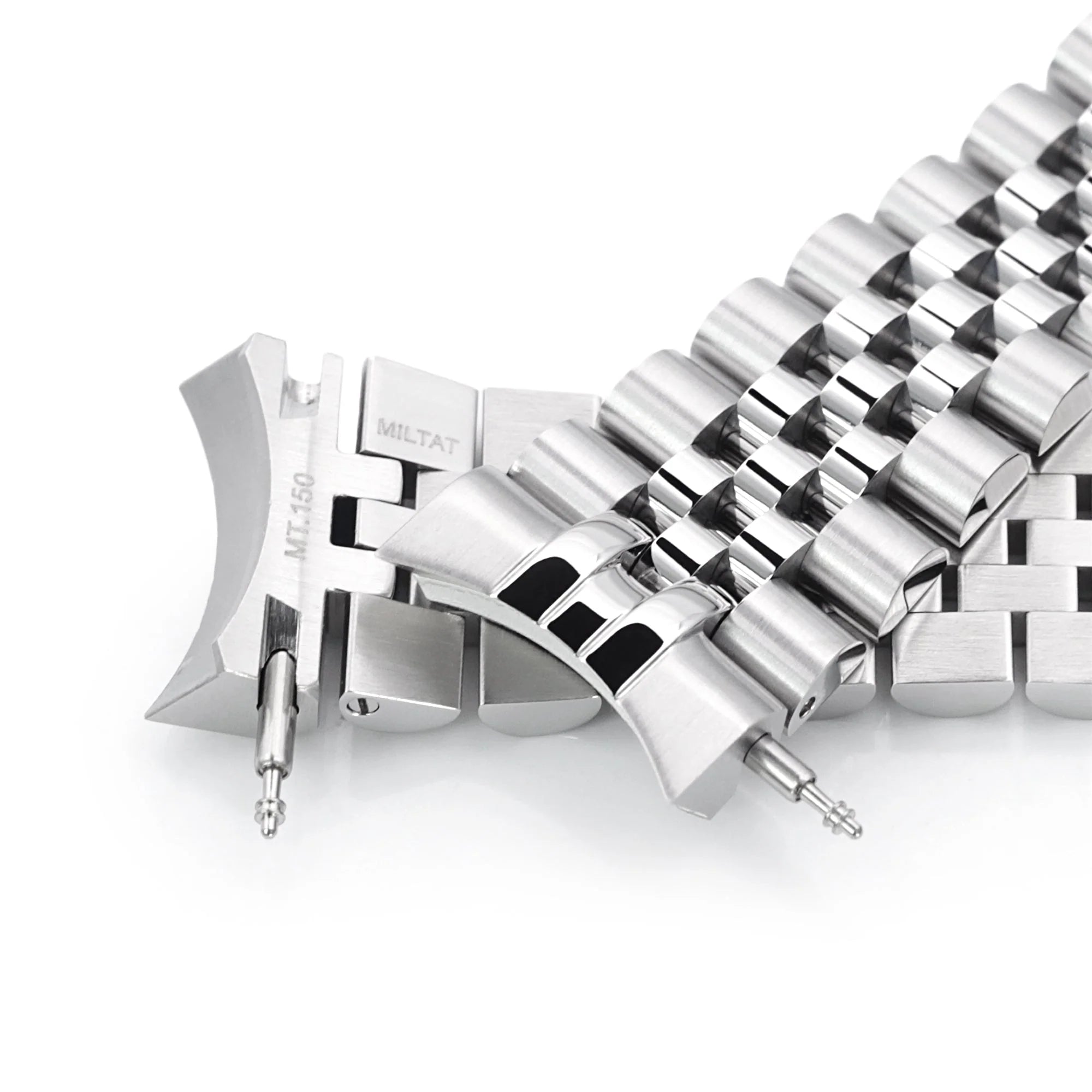 Stainless steel watch bracelet links with end link connector and spring bar for Grand Seiko compatibility
