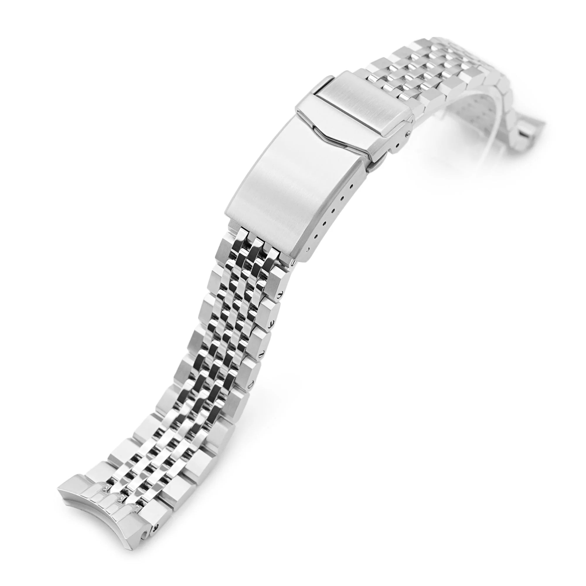 Strapcode Asteroid brushed stainless steel bracelet for Grand Seiko 44GS watch with 19mm width and secure clasp