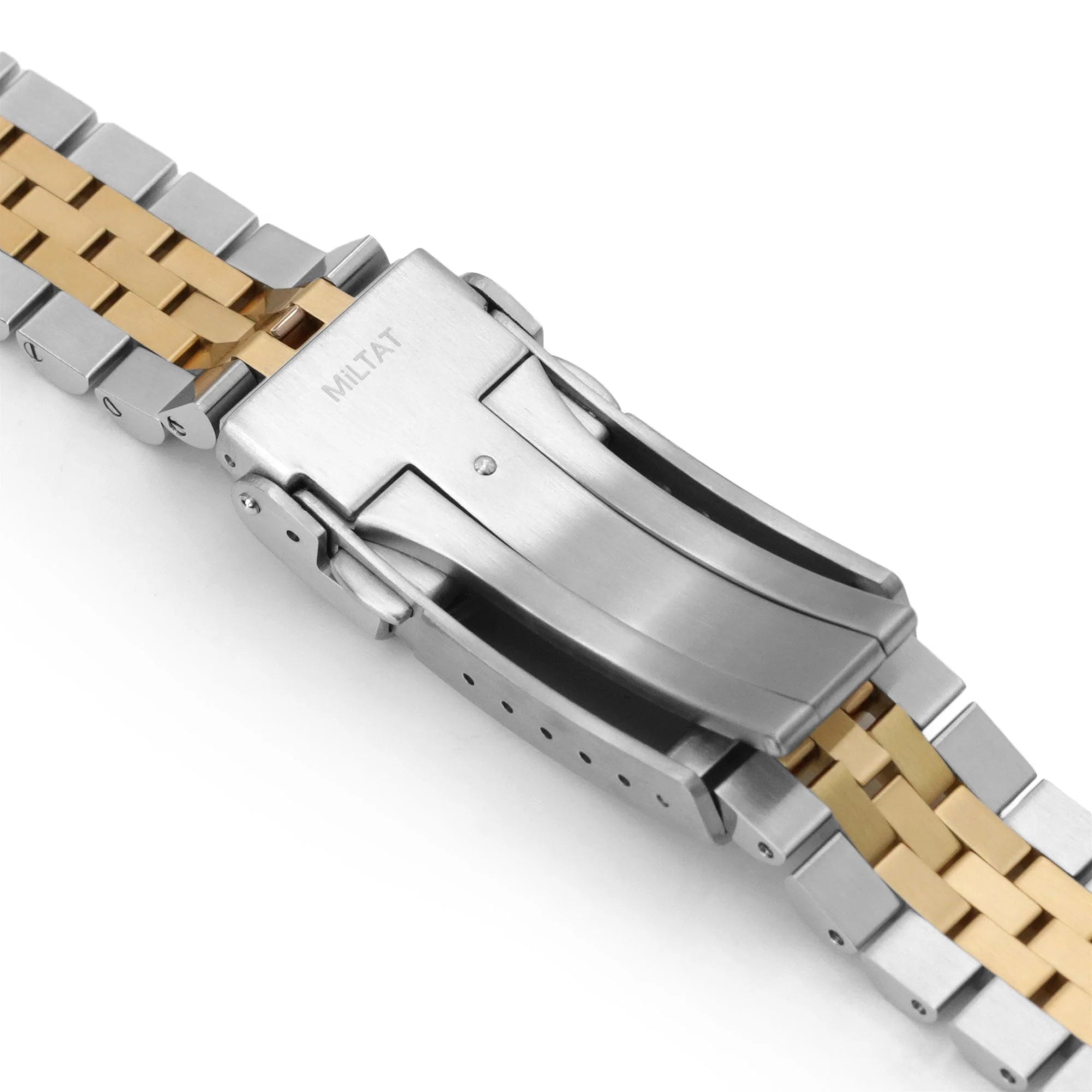 [STRAPCODE] Quick Release Super-Jub II Steel Bracelet Silver/Gold with V-Clasp
