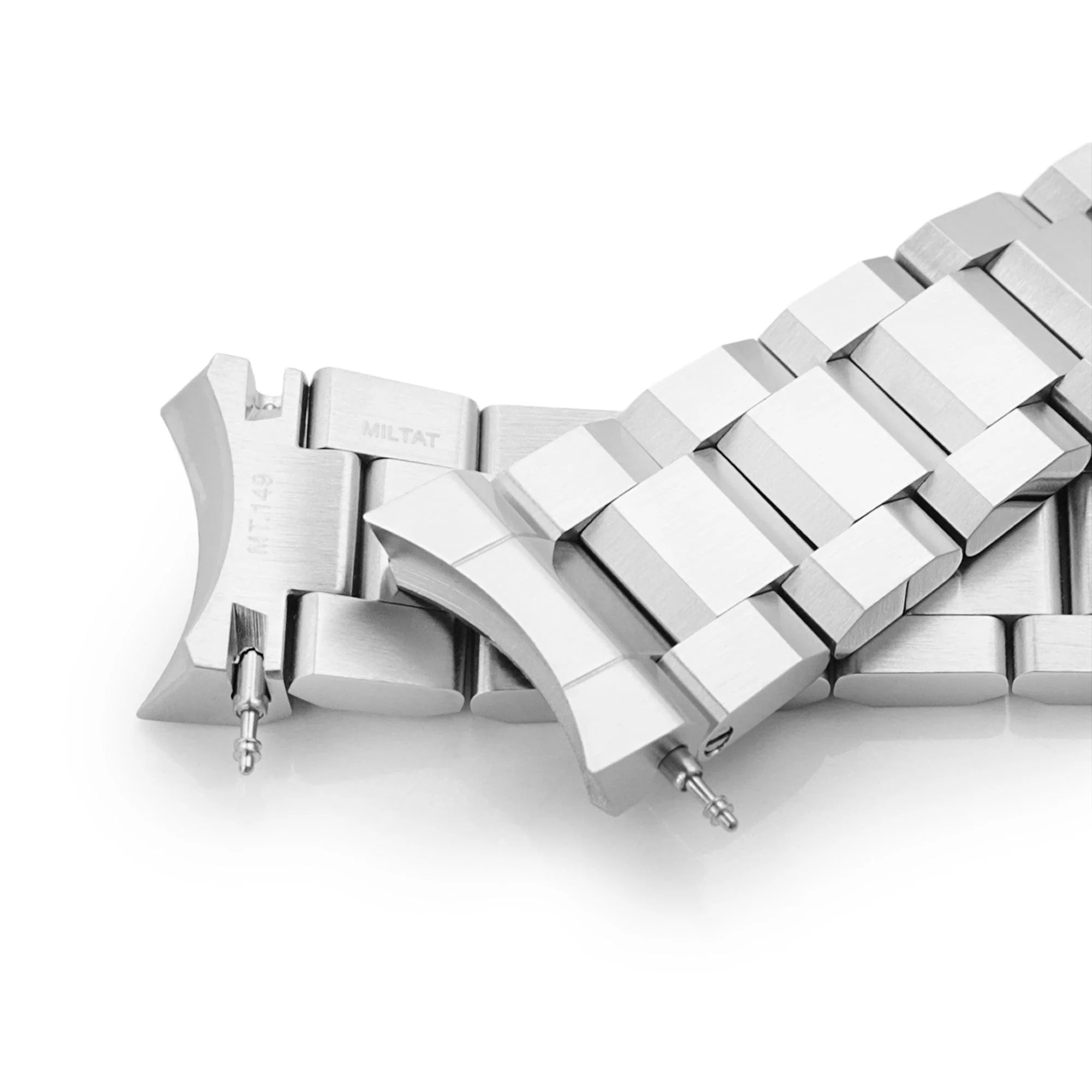 Strapcode Hexad III stainless steel bracelet with solid link construction and deployment clasp for Grand Seiko 44GS watches