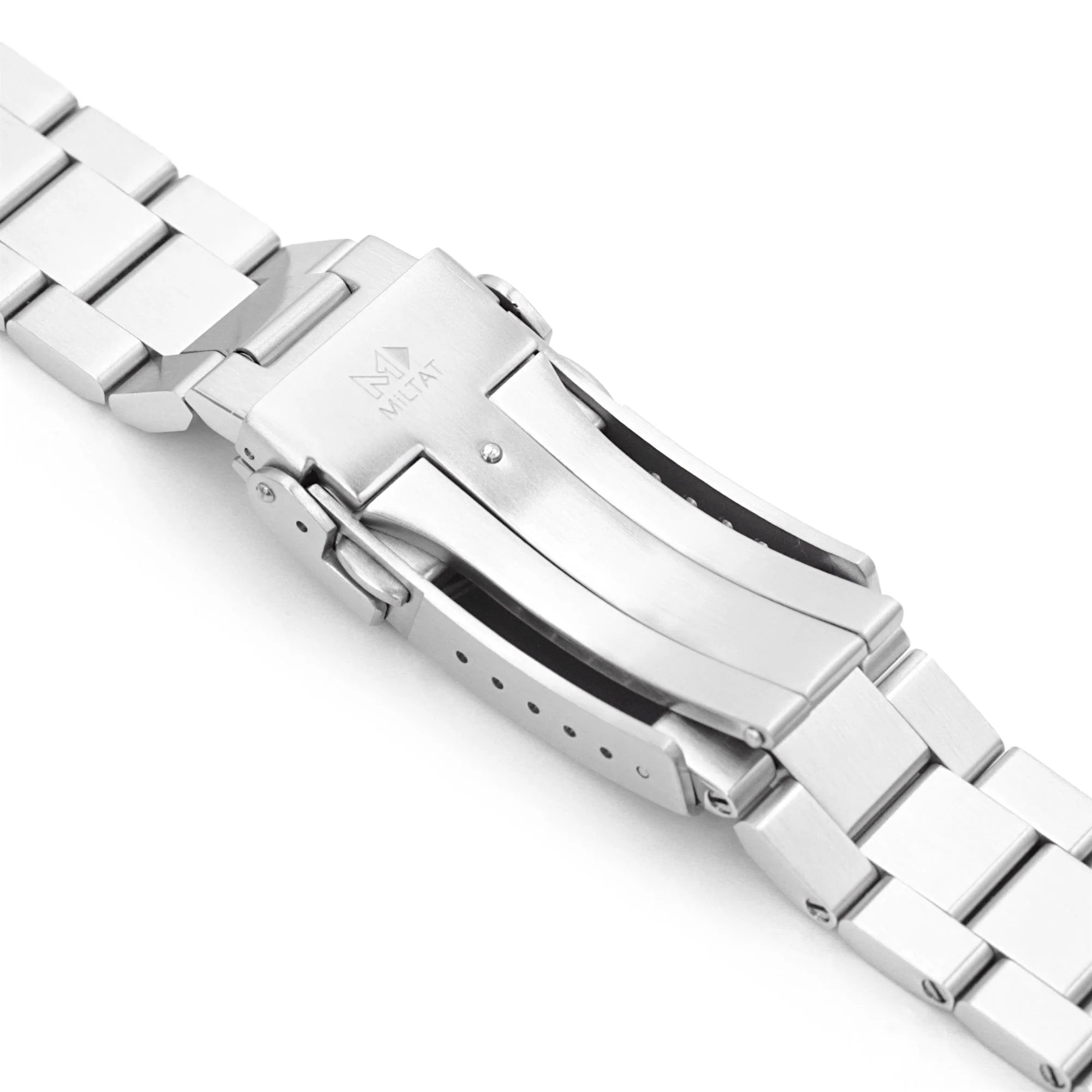Strapcode Hexad III stainless steel watch bracelet with solid end links and deployant clasp for Grand Seiko 44GS