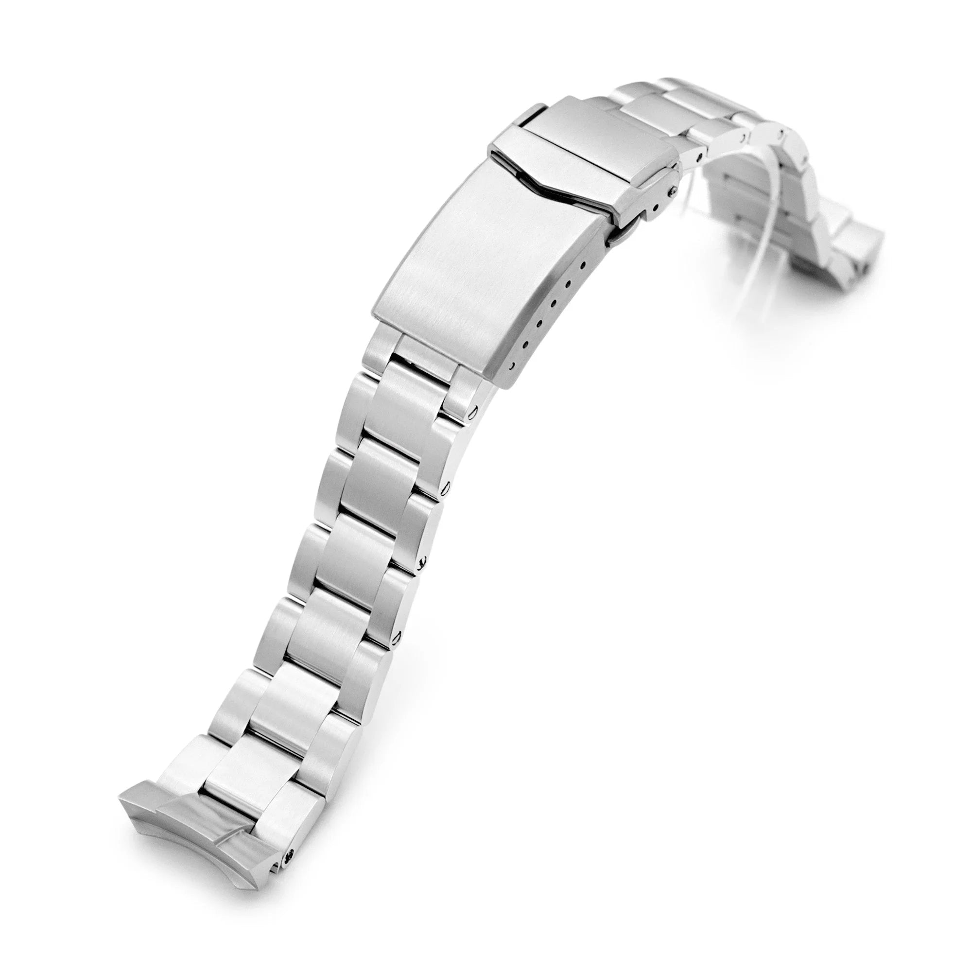Stainless steel Super-O Boyer bracelet for Seiko Speedtimer SSC813 with solid links and deployant clasp