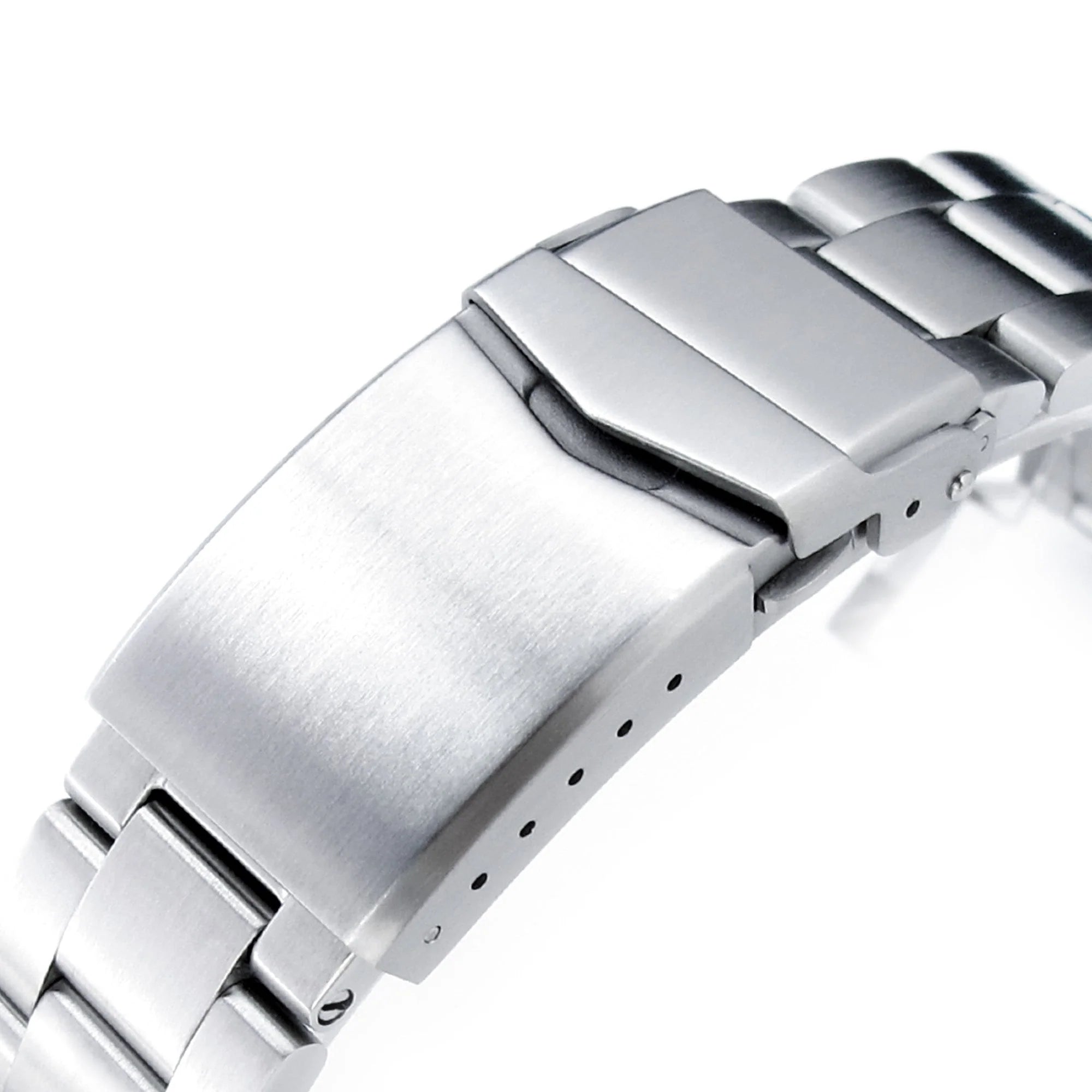 Stainless steel Super-O Boyer bracelet for Seiko Speedtimer SSC813 watch with solid links and push-button clasp