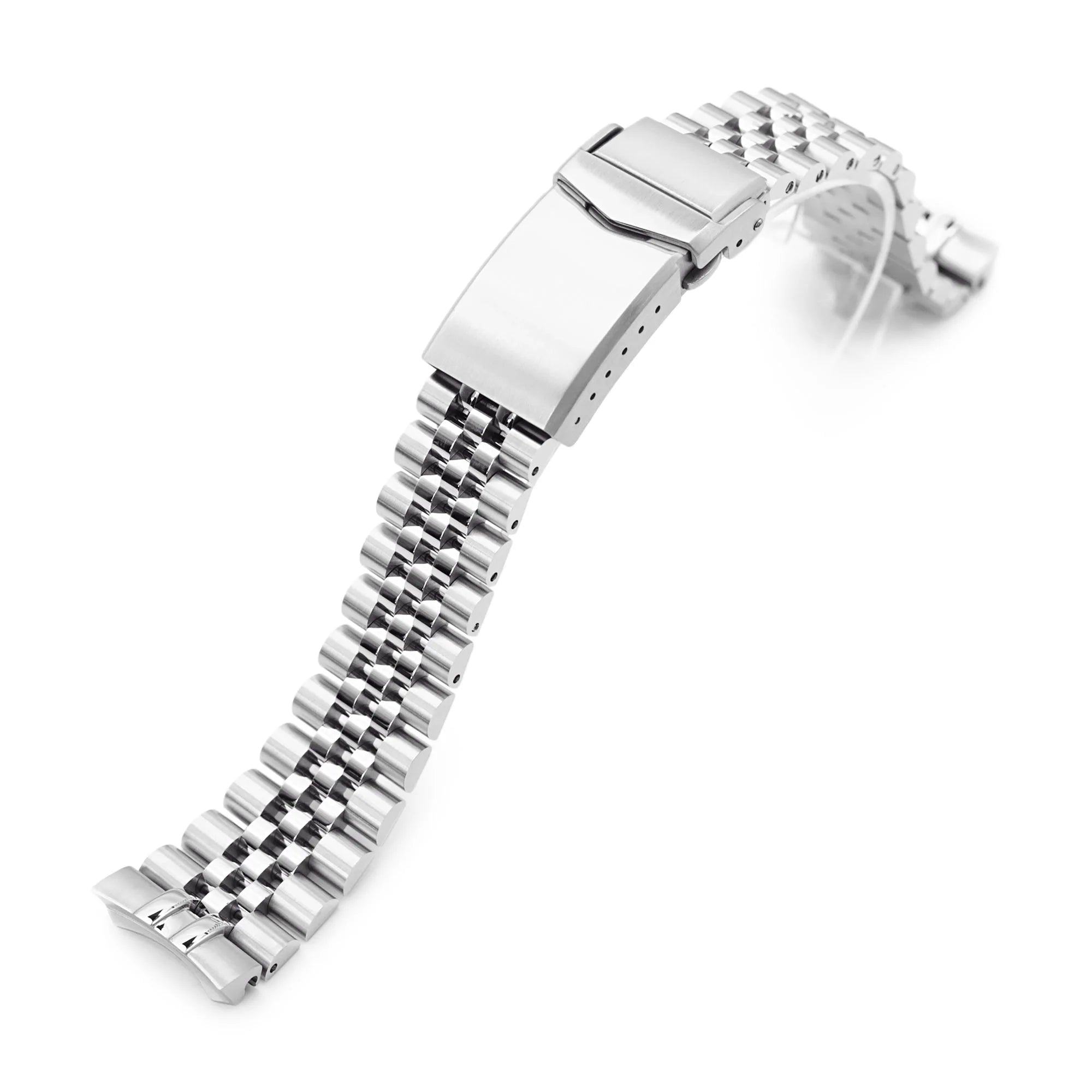 Stainless steel Super-JUB II watch bracelet for Seiko Speedtimer SSC813 with solid link construction and fold-over clasp