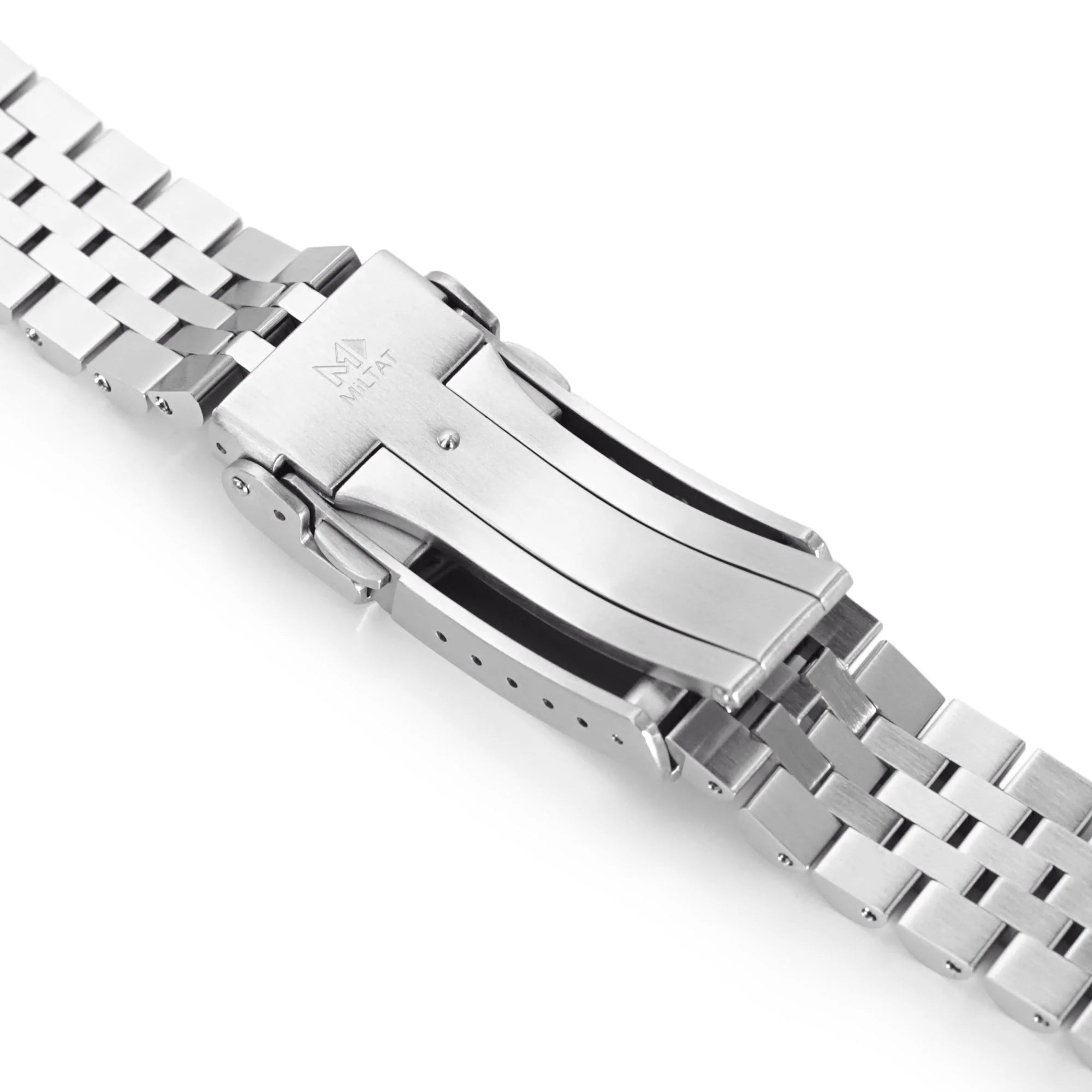 Stainless steel Super-JUB II watch bracelet for Seiko Speedtimer SSC813 with solid links and deployment clasp