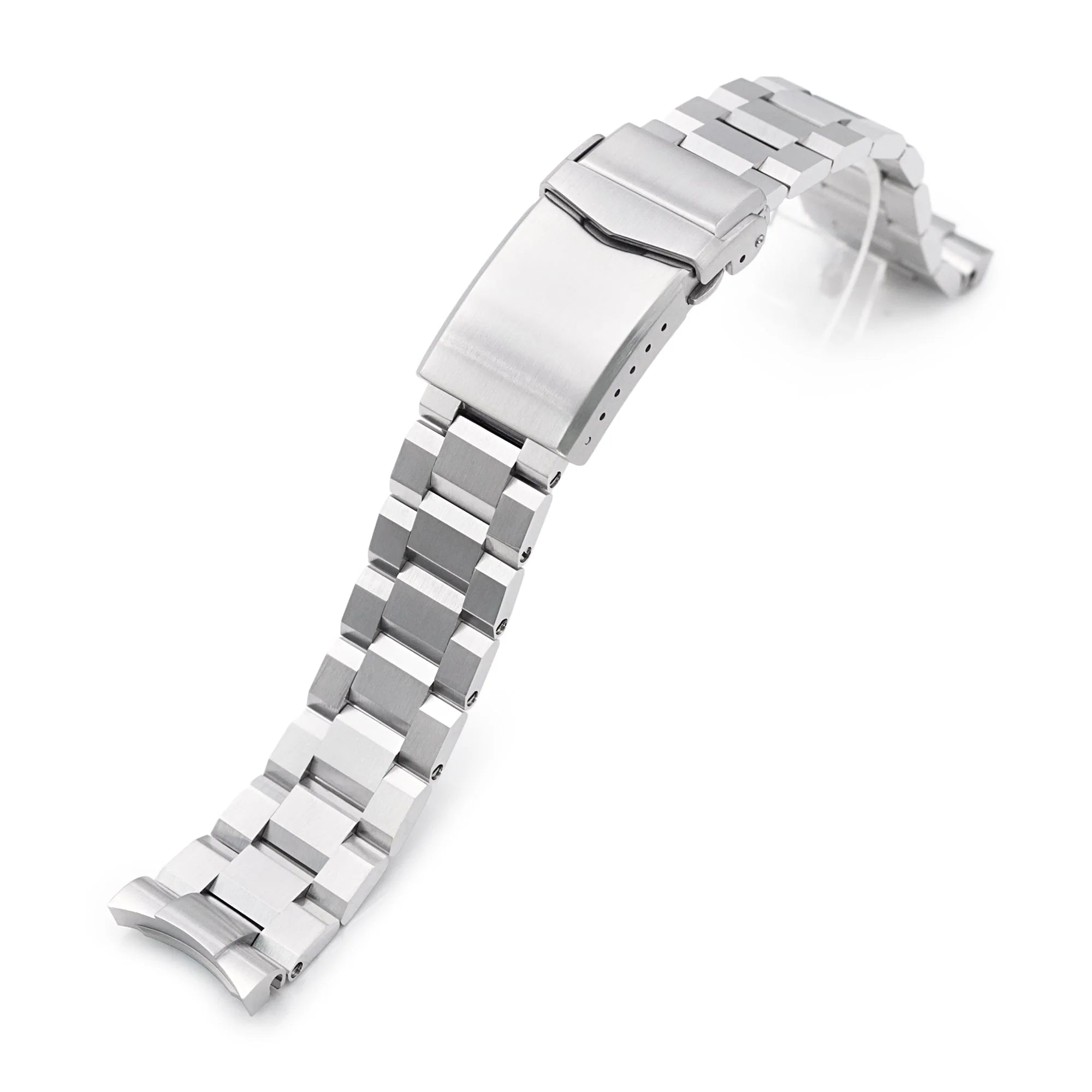 Strapcode Hexad III stainless steel bracelet with solid end links for Omega Seamaster 42mm watches, 20mm width