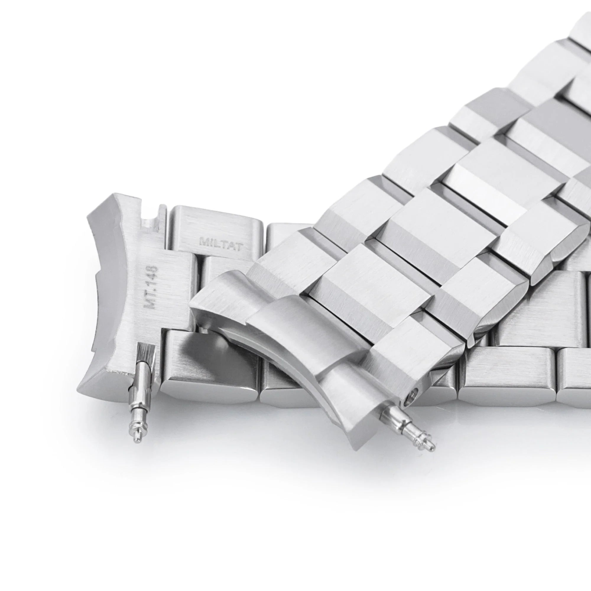 Strapcode Hexad III brushed steel watch bracelet with solid end links for Omega Seamaster 42mm, 20mm width