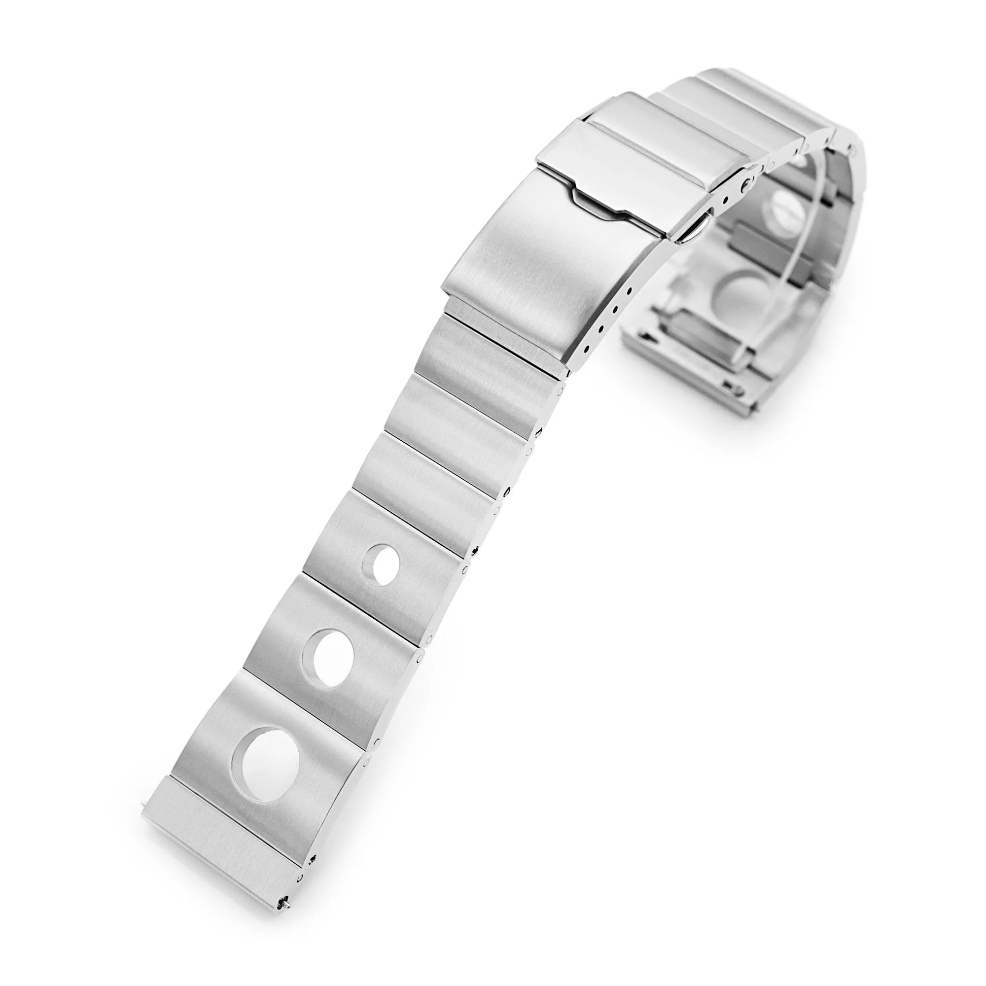 Stainless steel quick release rollball V2 watch bracelet with divers deployant clasp and end links