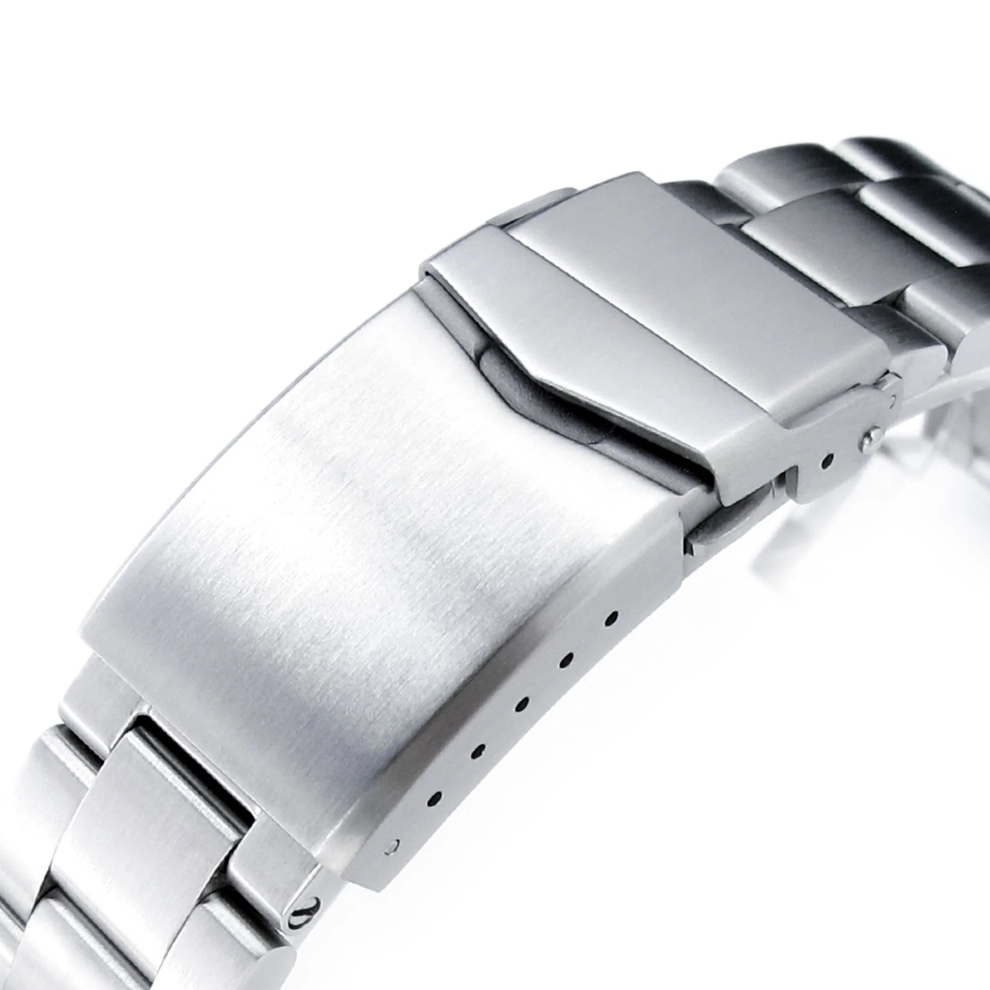 Polished stainless steel Super-O Boyer bracelet with solid end links for Seiko SPB143 63MAS watch