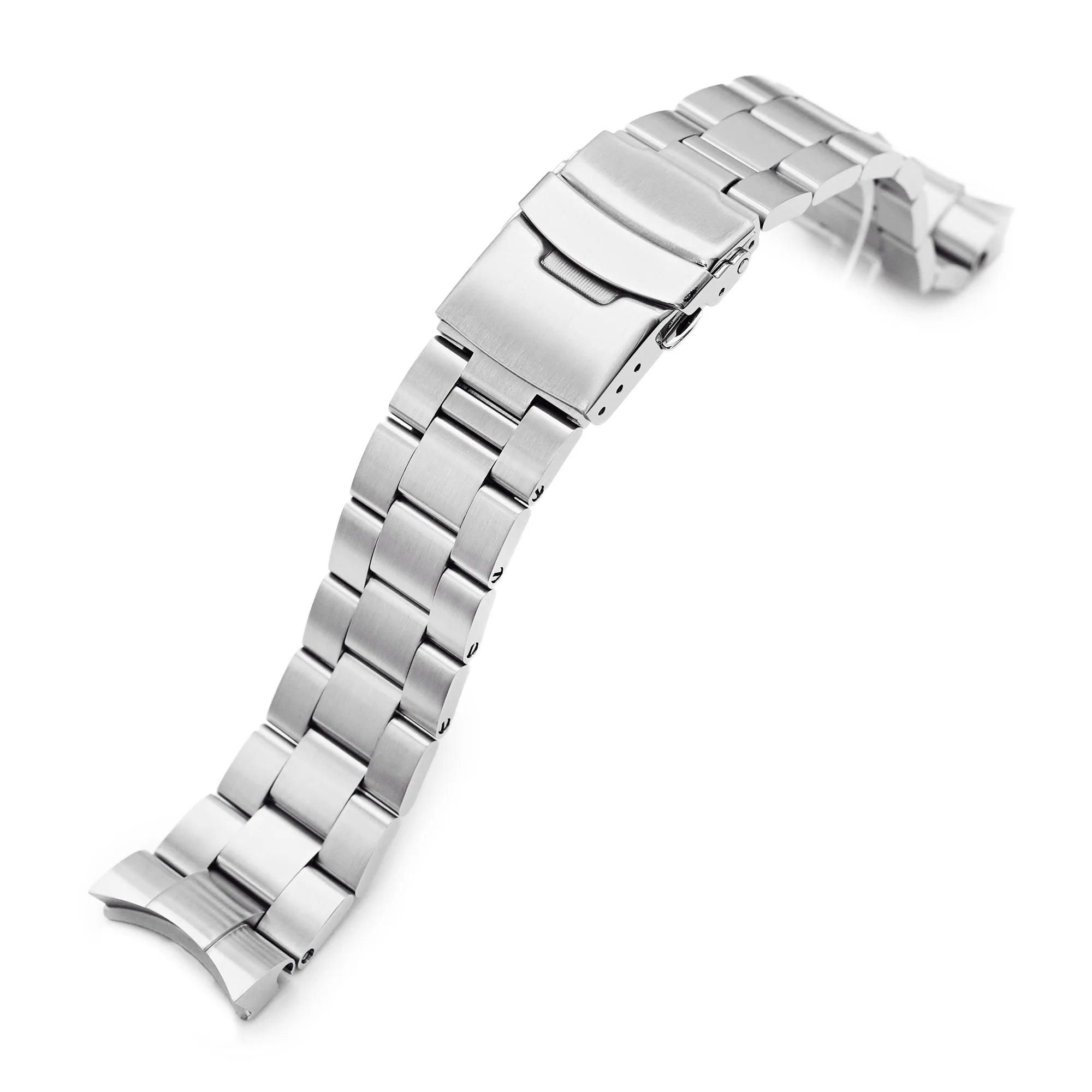 Stainless steel Super-O Boyer watch bracelet for Seiko Sea Urchin SNZF17 with solid link construction and fold-over clasp