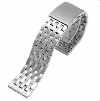 Polished stainless steel chain bracelet with deployant clasp, adjustable 26mm to 30mm width