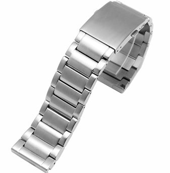 Stainless steel watch bracelet with deployant clasp, adjustable 26mm to 30mm wide links