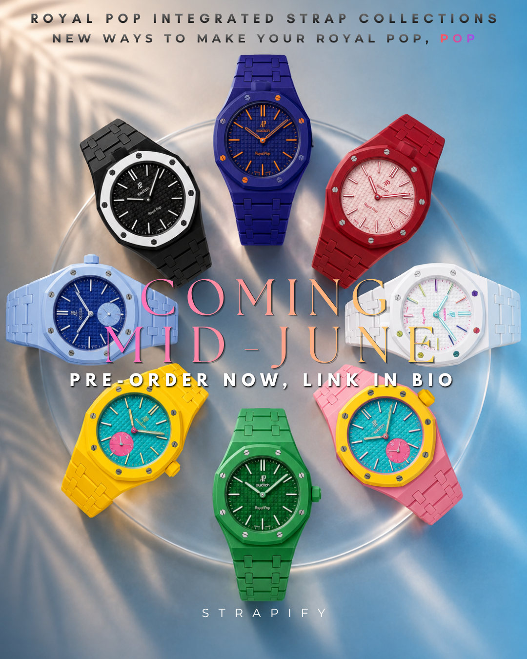 Audemars Piguet x Swatch Bioceramic Royal Pop Collaboration Straps