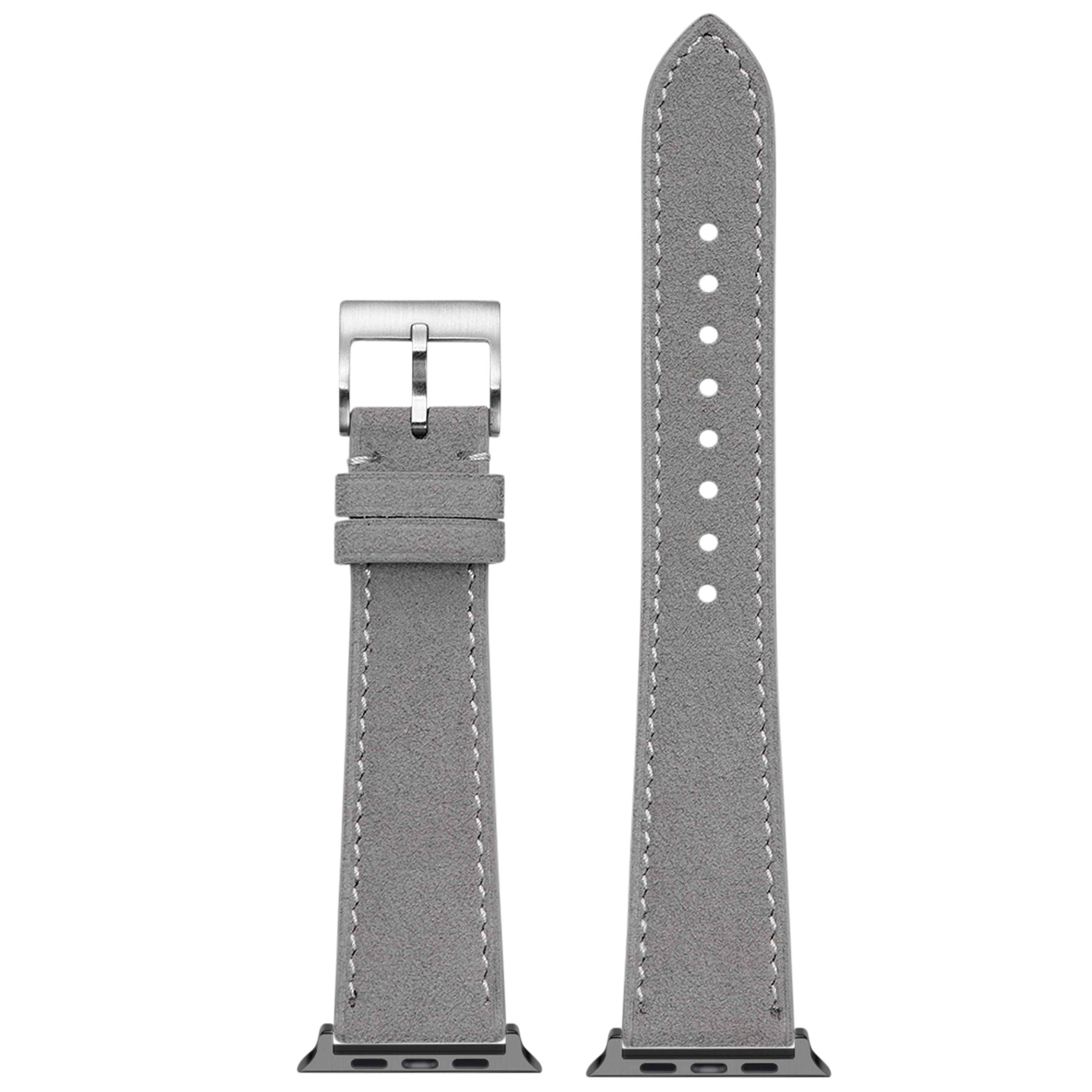 [Fitbit Charge 3 / 4] Alcantara Leather - Grey | White Stitching