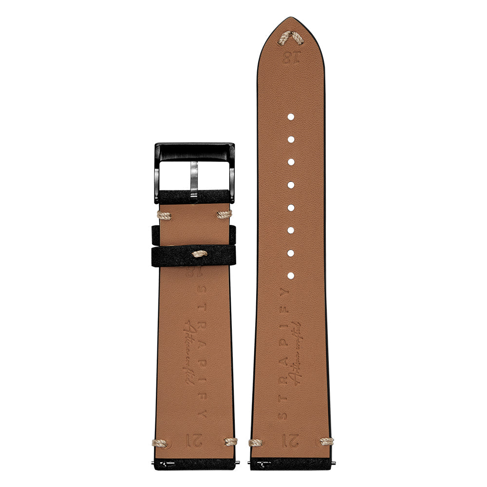 Alcantara Leather - Vintage - Black for Pixel Watch 1-5 41mm