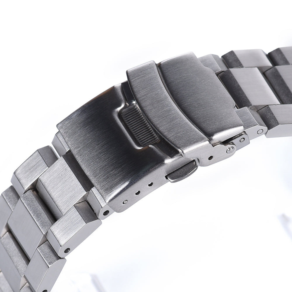 [Fitbit Versa 3 & 4/Sense 1 & 2] Steel Bracelet - Hex Link with Safety Deployant Clasp