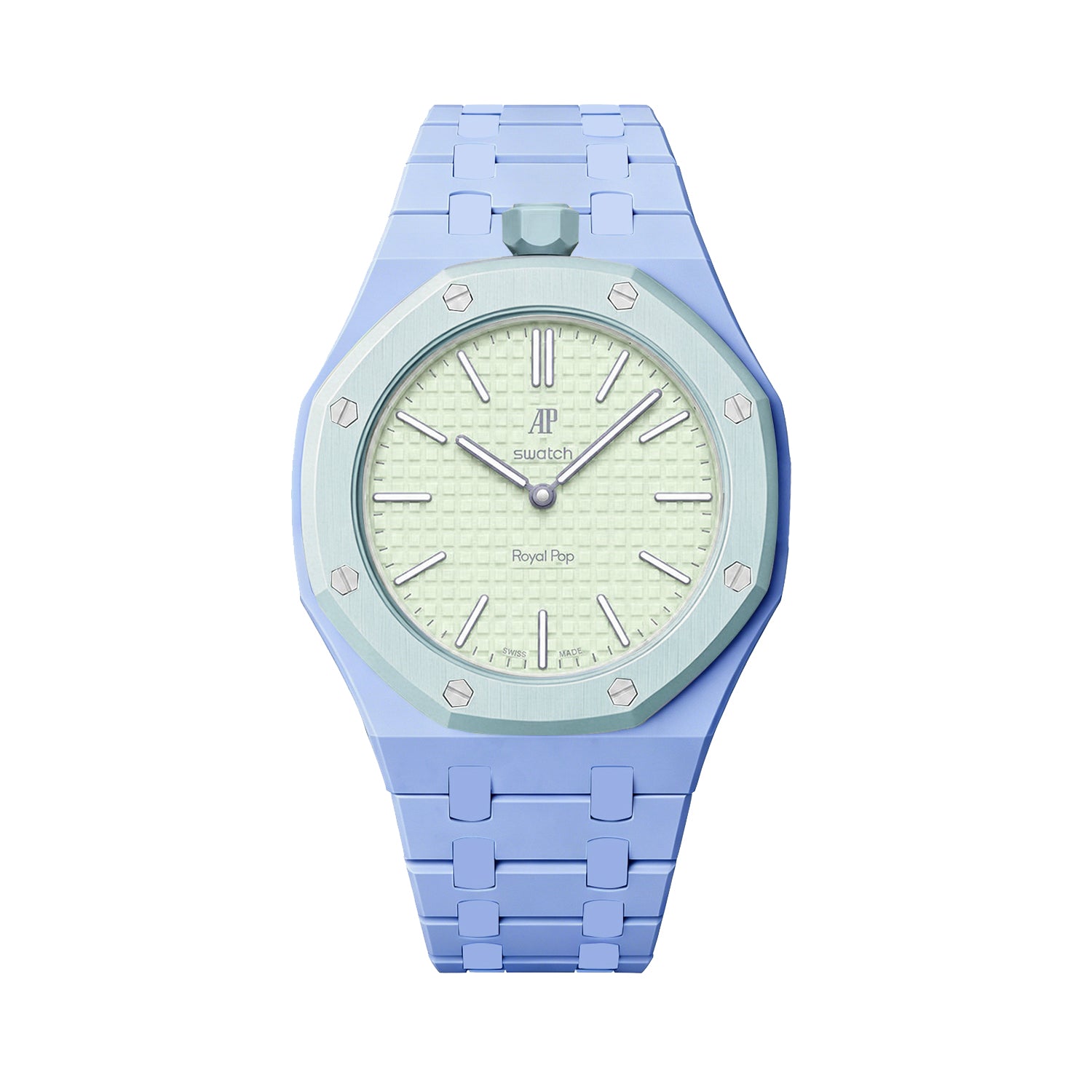 [AP x Swatch Royal Pop] Bioceramic Strap - Sky Blue | 12 O'Clock Crown