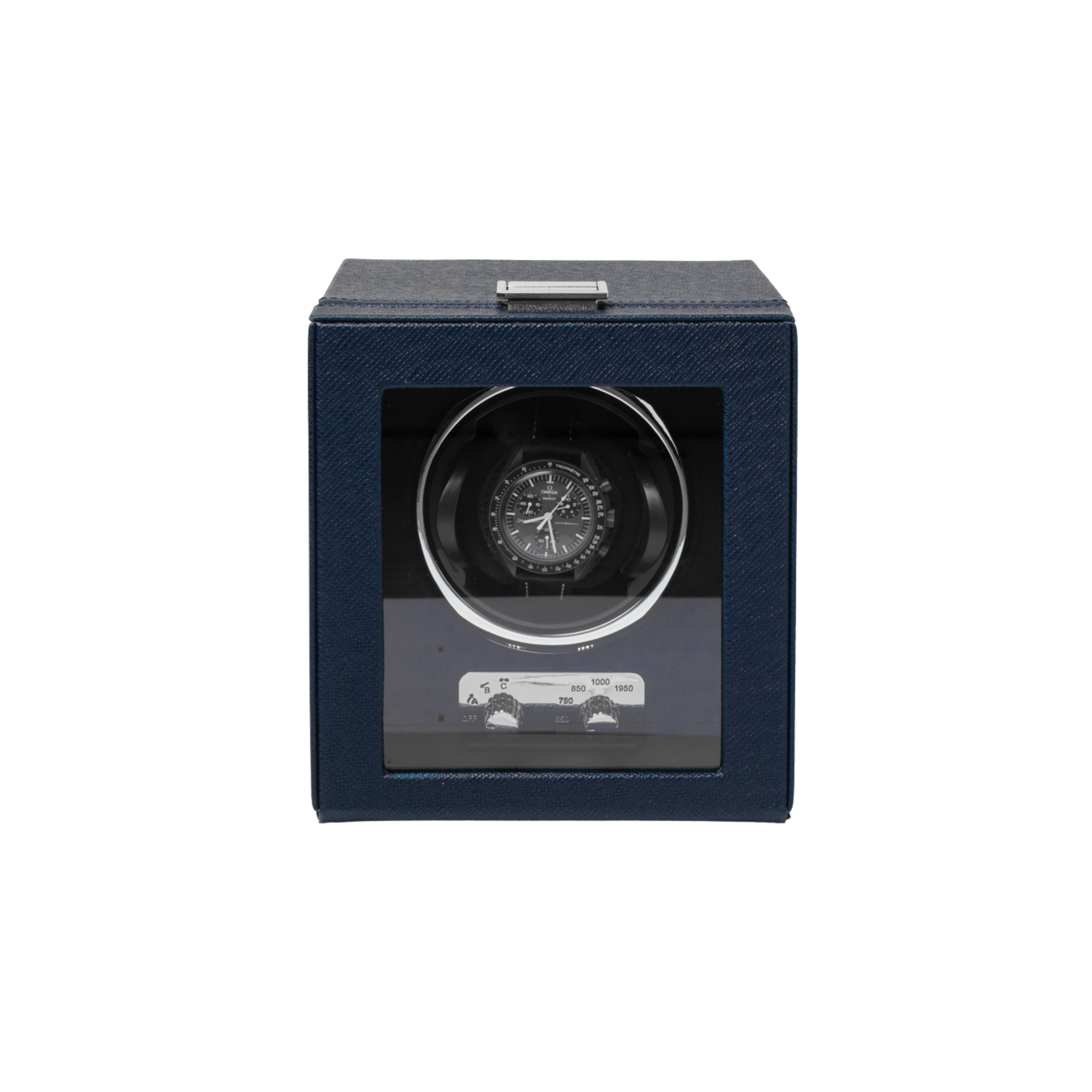 Watch Winder -  Saffiano Leather (Single/Double) | Navy Blue