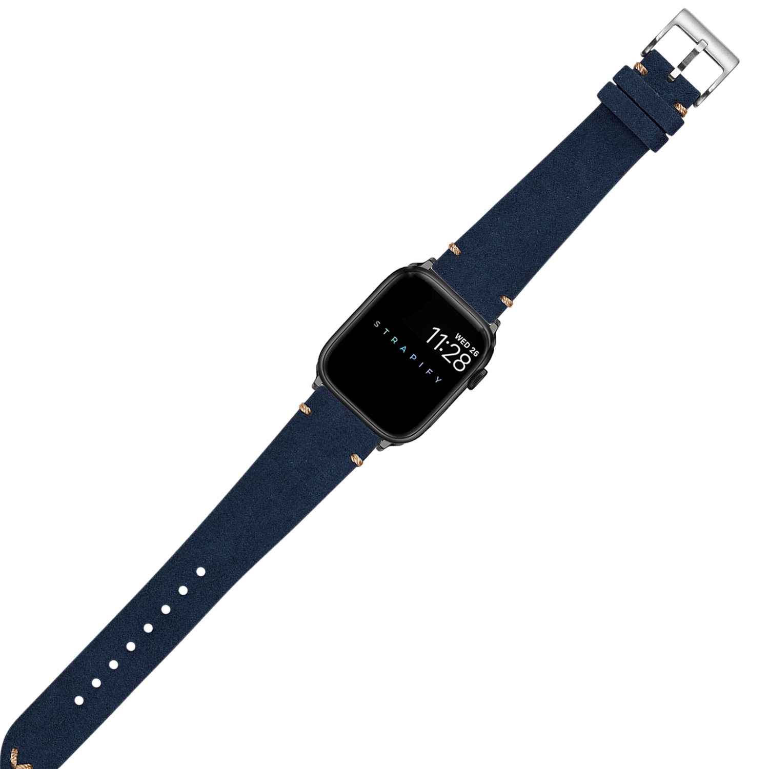 [Fitbit Charge 3 / 4] Alcantara Leather - Vintage - Navy Blue