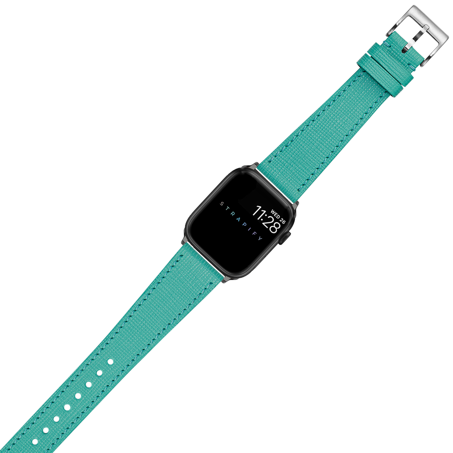 [Fitbit Charge 3 / 4] Chevre Saffiano Leather - Tiffany Blue