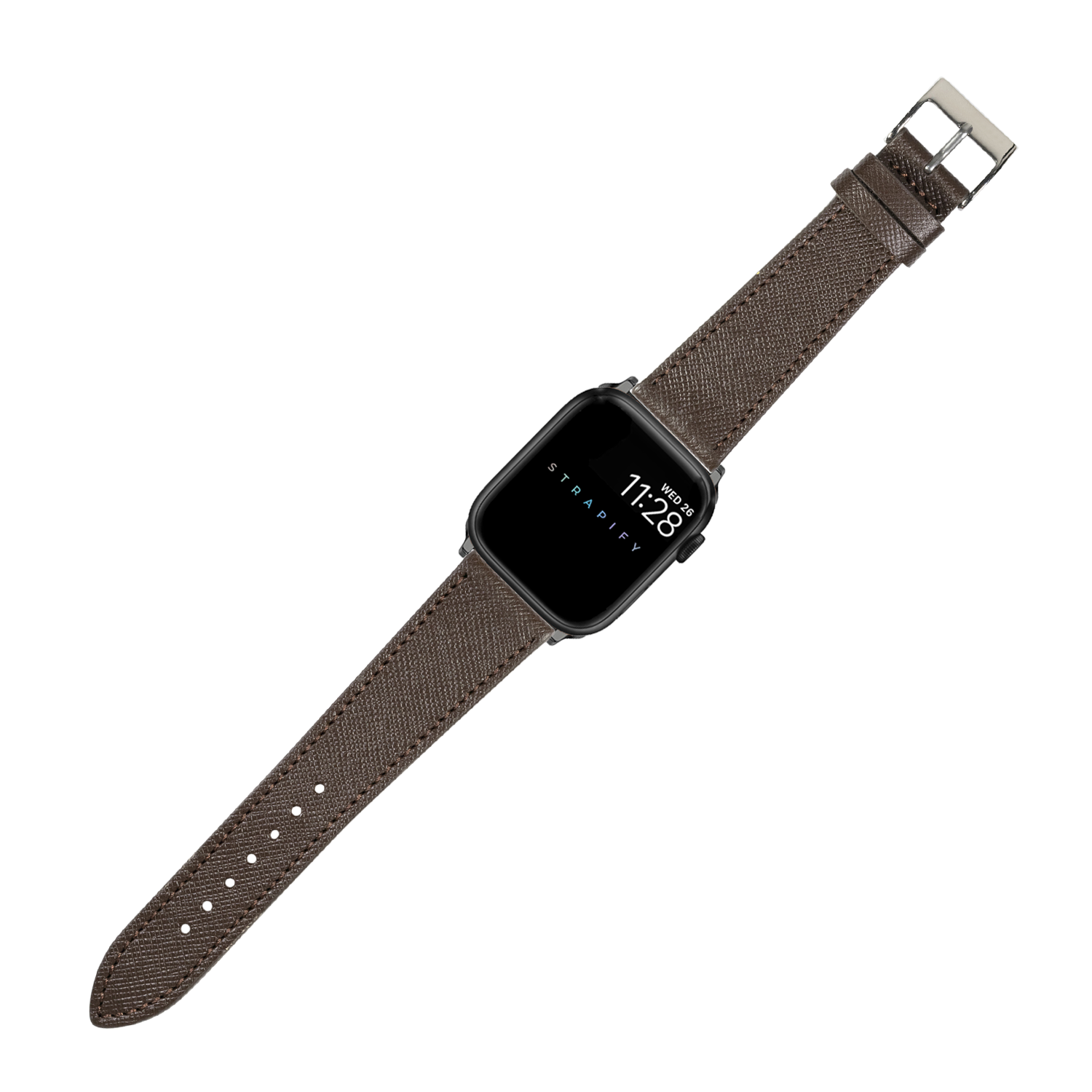 [Fitbit Charge 3 / 4] Saffiano Leather - Dark Brown