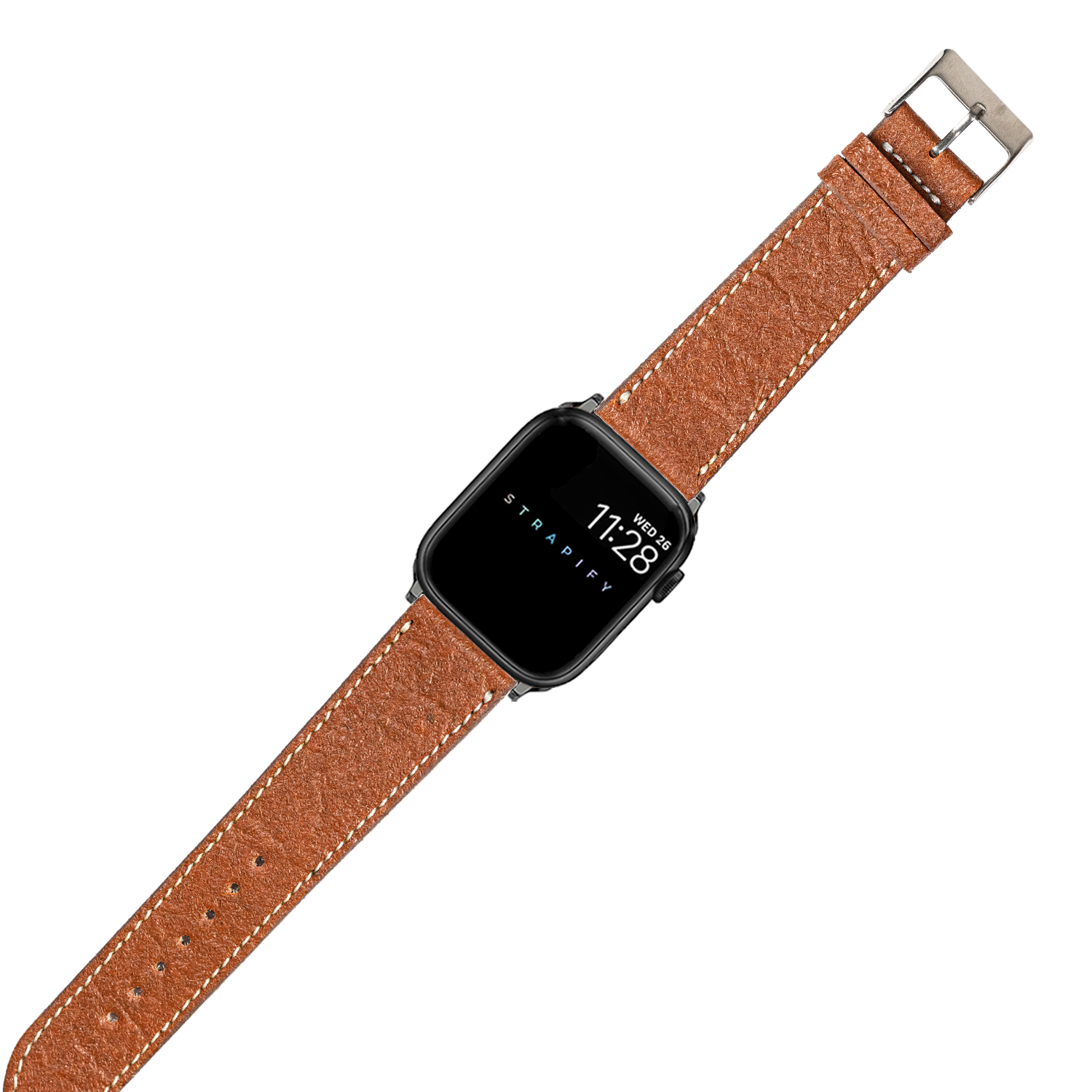 [Apple Watch] Pineapple Vegan Leather - Brown | White Stitching