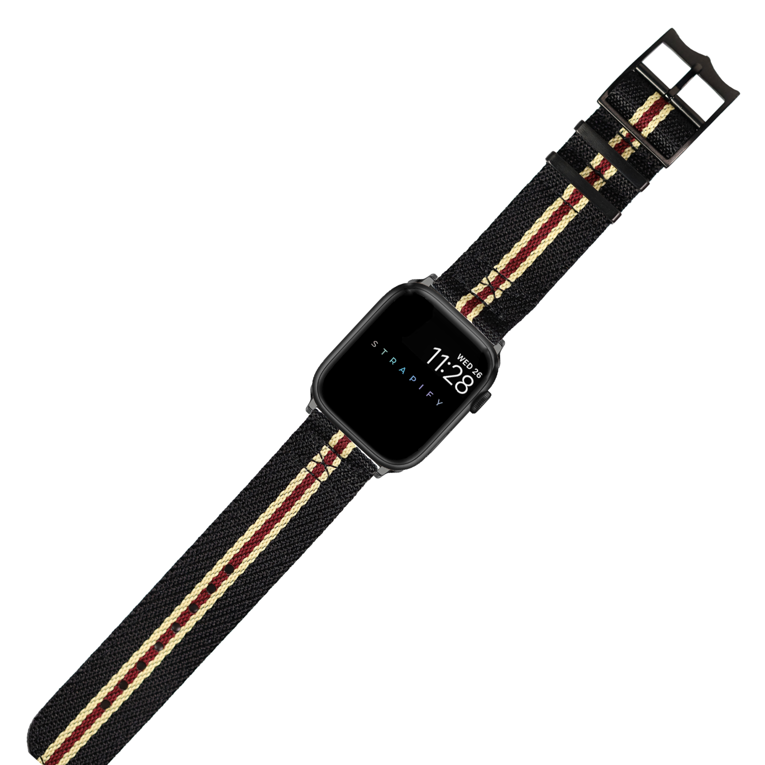 [Apple Watch] Cross Militex - Black / Beige / Maroon [Black Hardware]