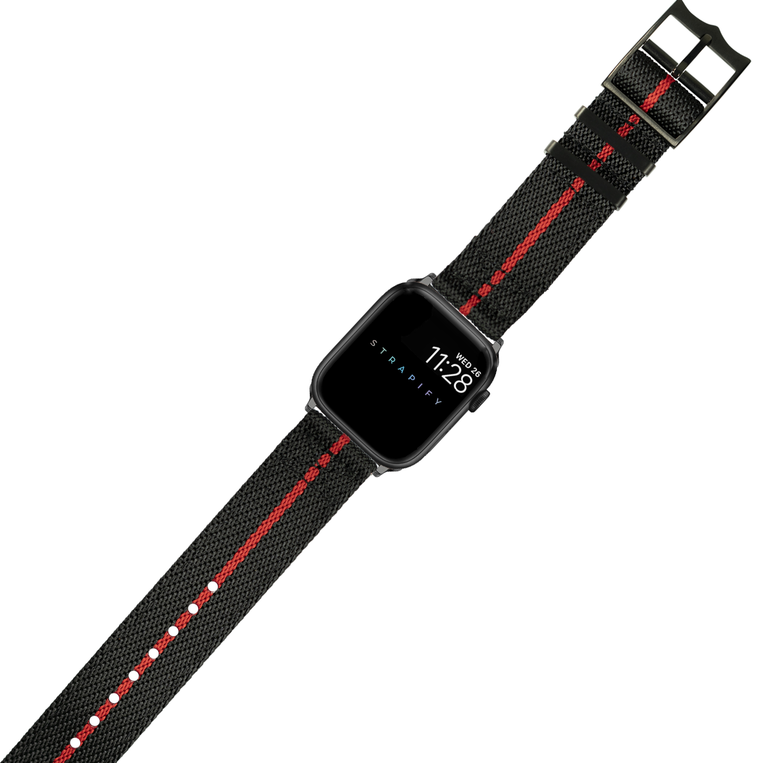 [Apple Watch] Cross Militex - Black / Red [Black Hardware]