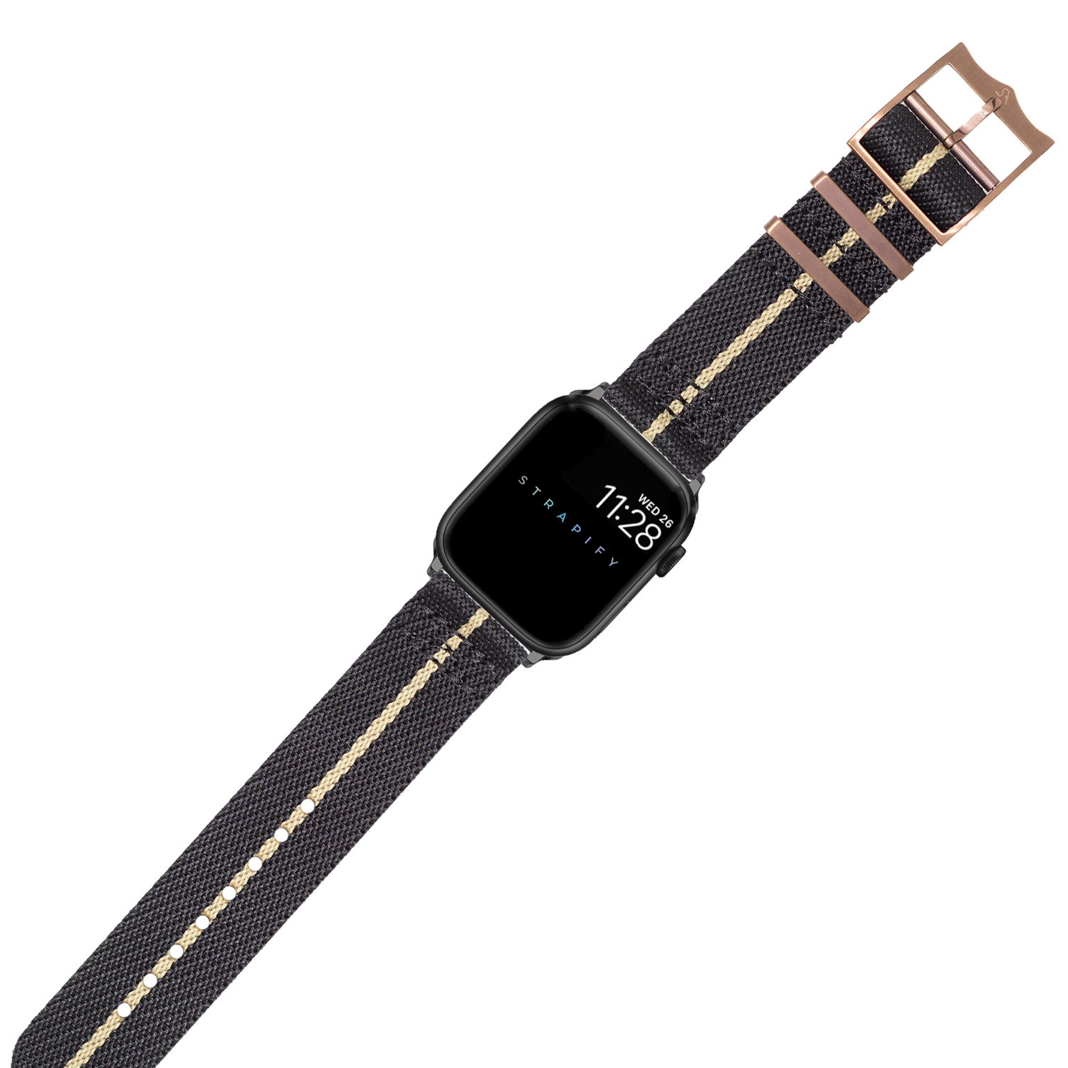 [Apple Watch] Cross Militex - Black / Wheat [Bronze Coloured Hardware]