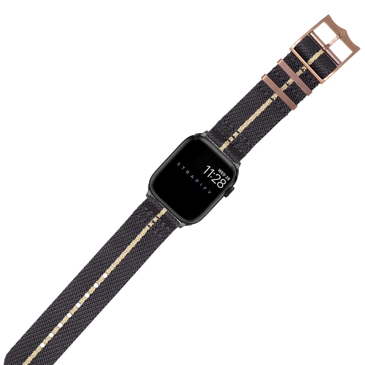 [Apple Watch] Cross Militex - Black / Wheat [Bronze Coloured Hardware]