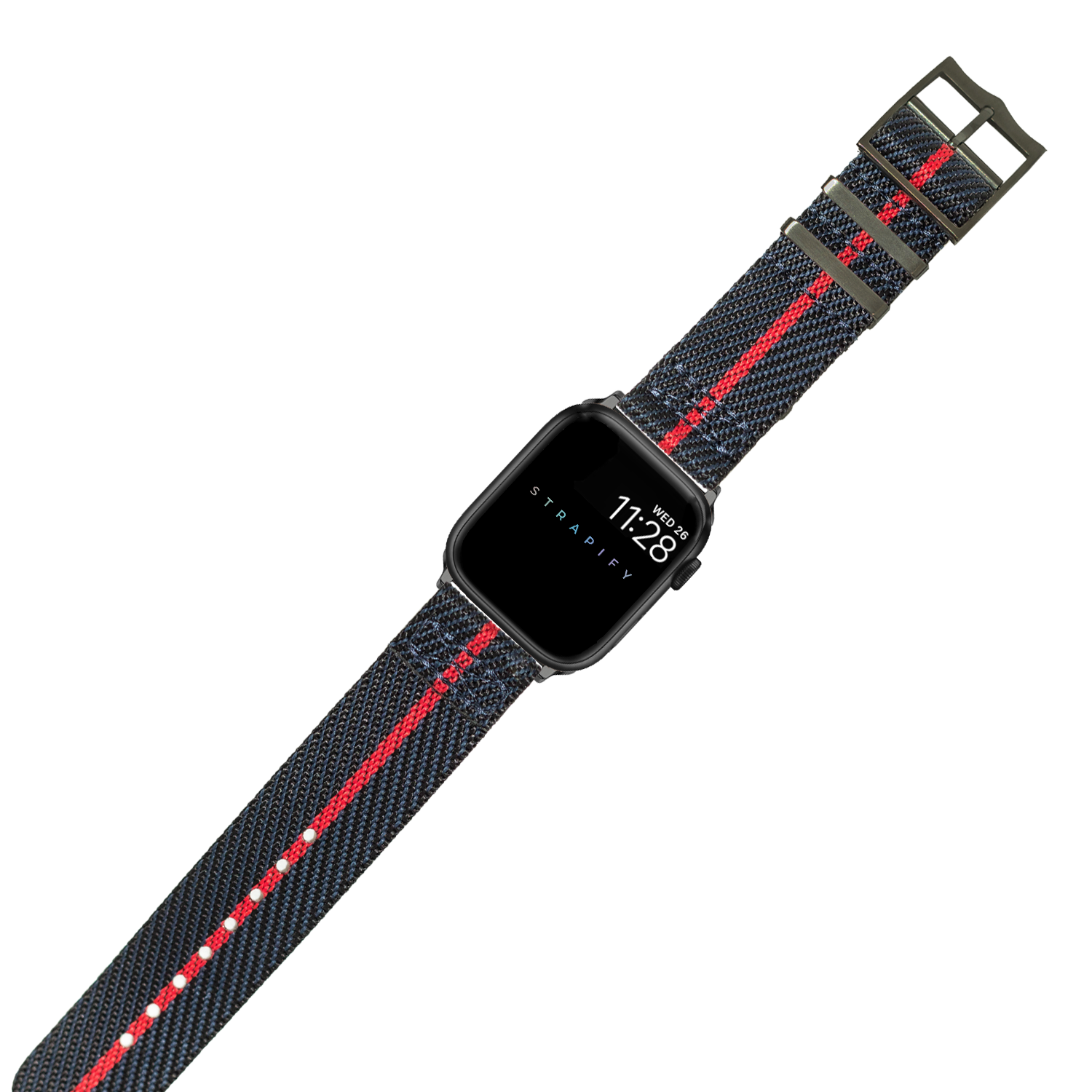 [Apple Watch] Cross Militex - Night Blue / Red [Black Hardware]