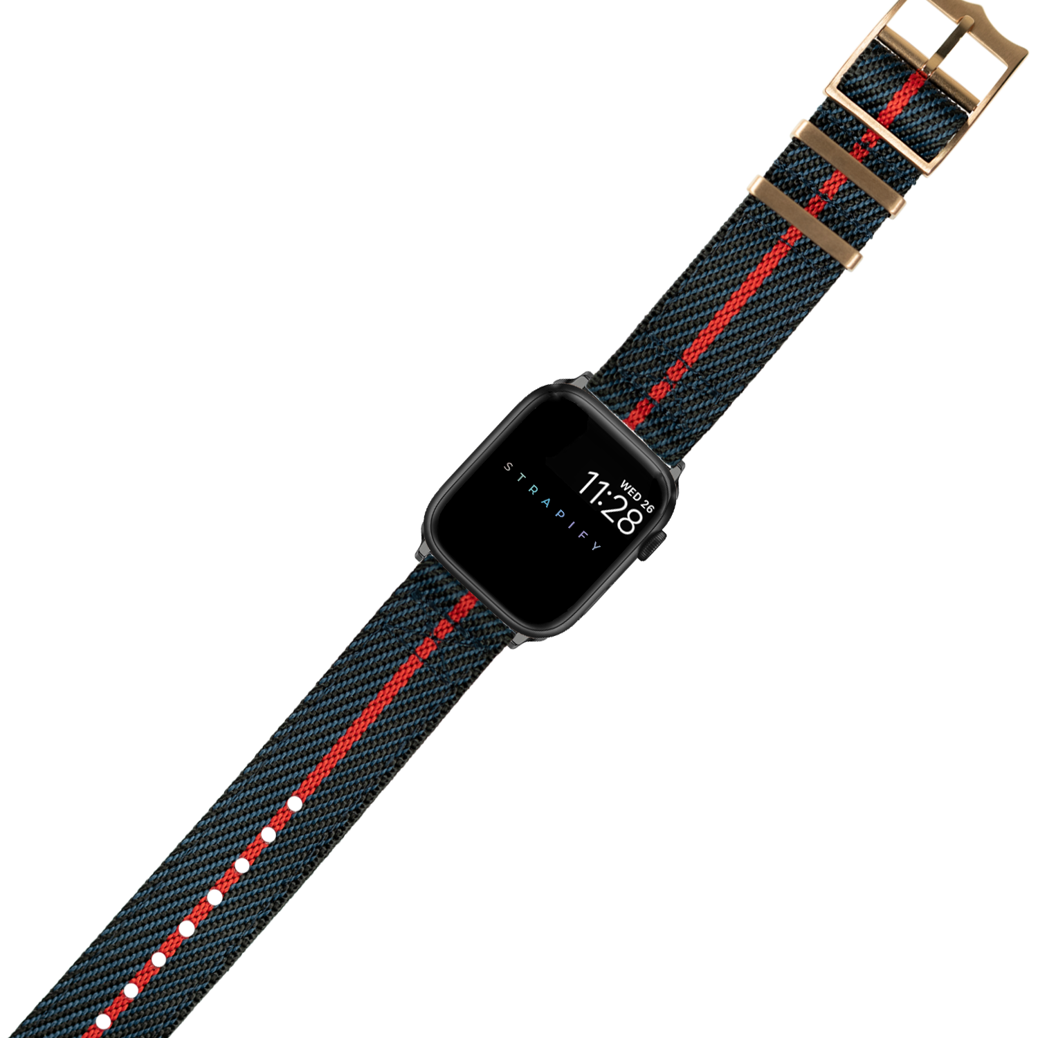 [Apple Watch] Cross Militex - Night Blue / Red [Rose Gold Hardware]
