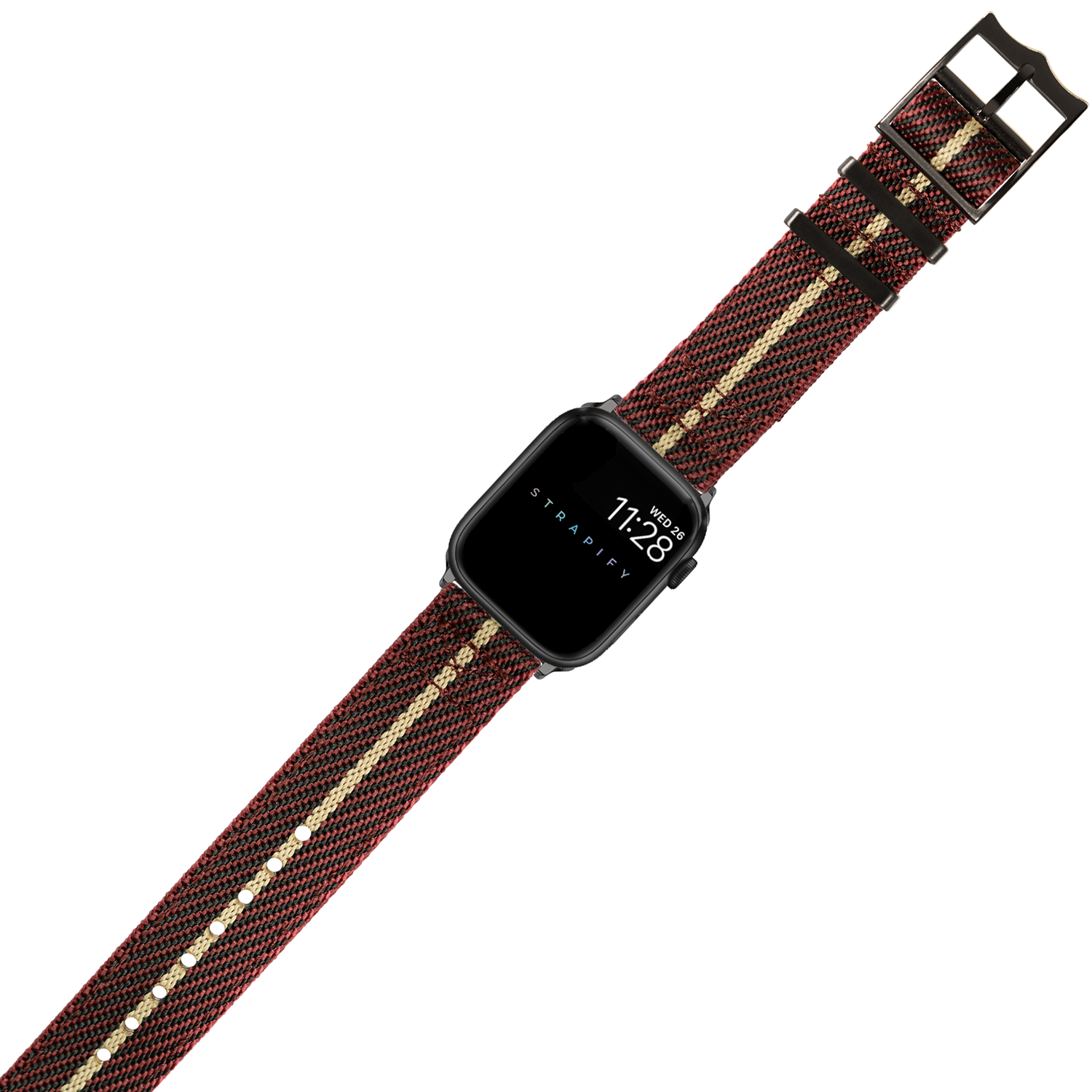 [Apple Watch] Cross Militex - Wine Red / Wheat [Black Hardware]