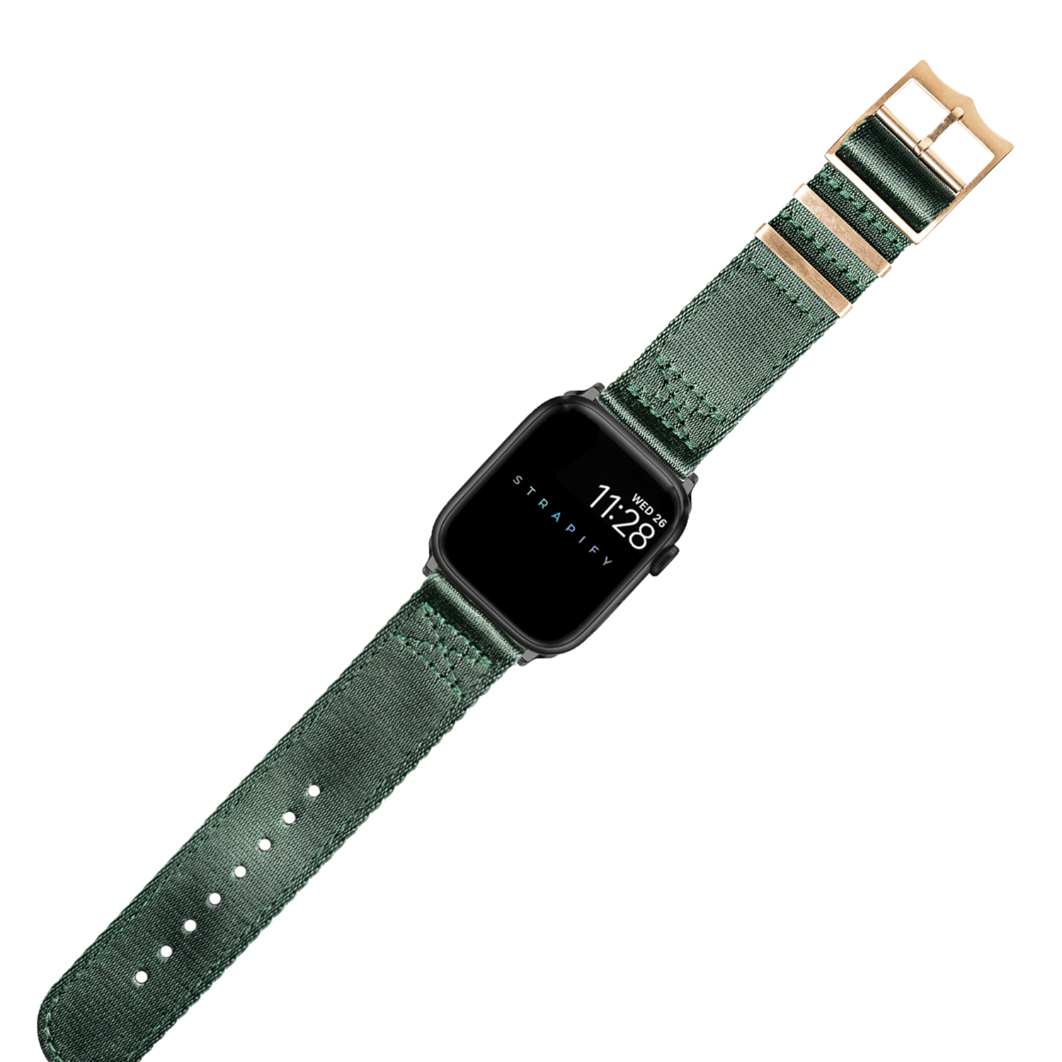 [Apple Watch] Ultra Militex - Forest Green [Rose Gold Hardware]