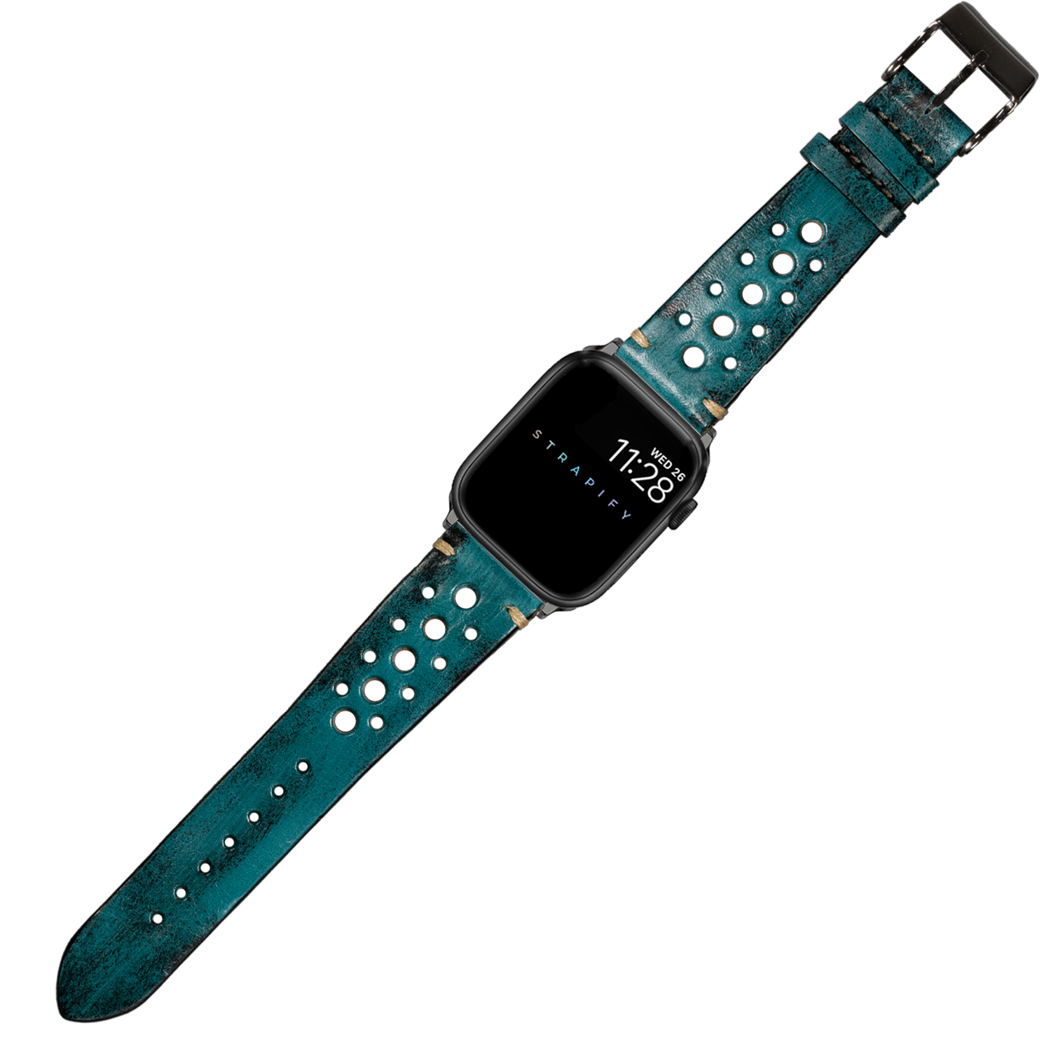 [Apple Watch] Vintage Rally Leather - Petrol Blue