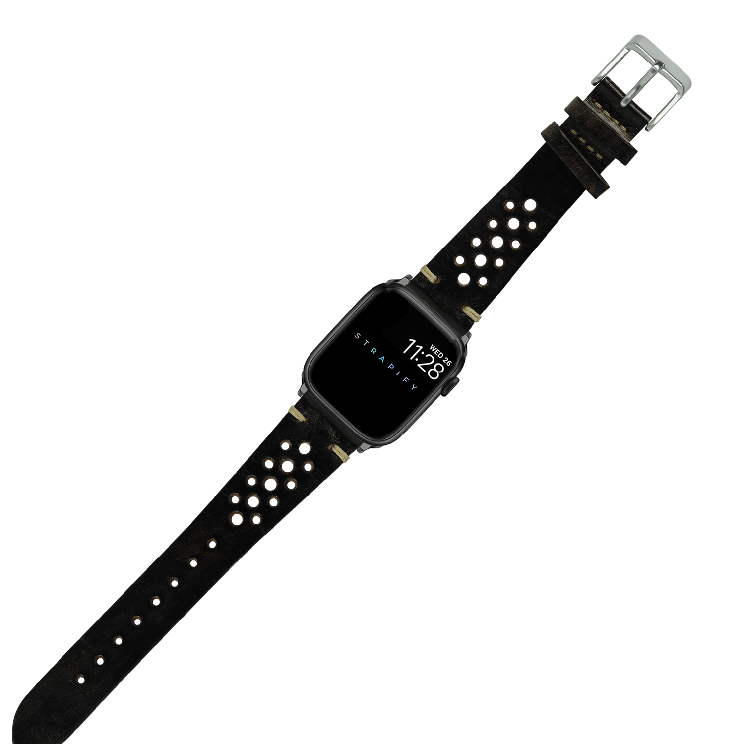 [Apple Watch] Vintage Rally Leather - Smoked Black