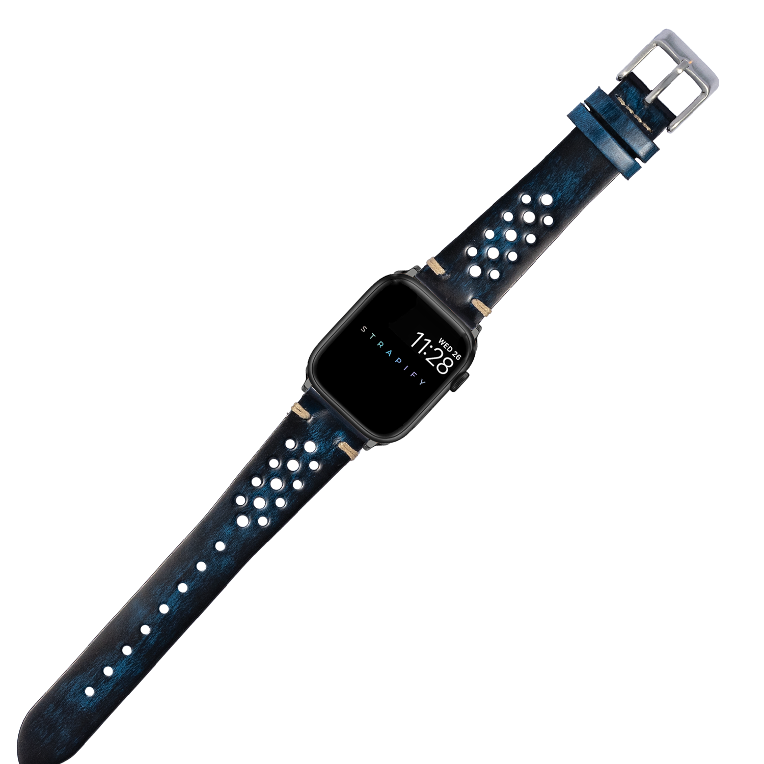 [Apple Watch] Vintage Rally Leather - Smoked Blue