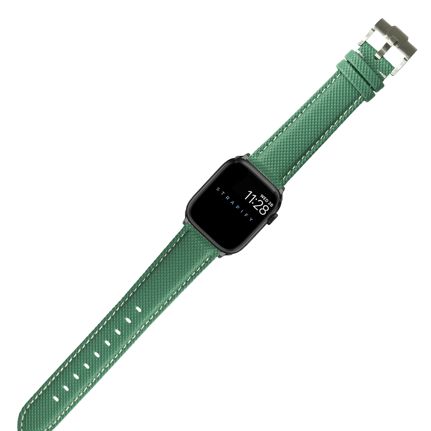 [Apple Watch] Sailcloth - Emerald Green | White Stitching