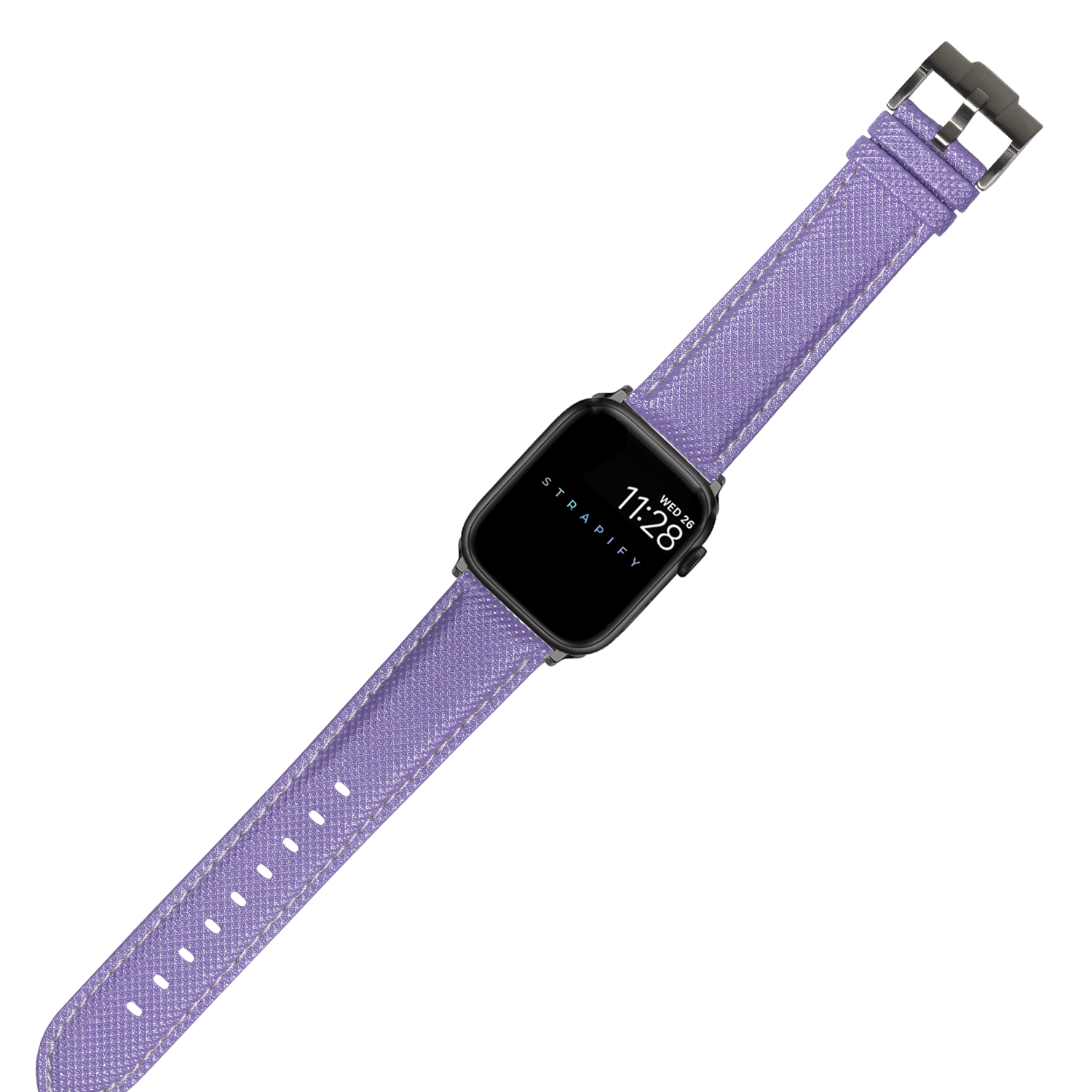 [Apple Watch] Sailcloth - Lavender with White Stitching