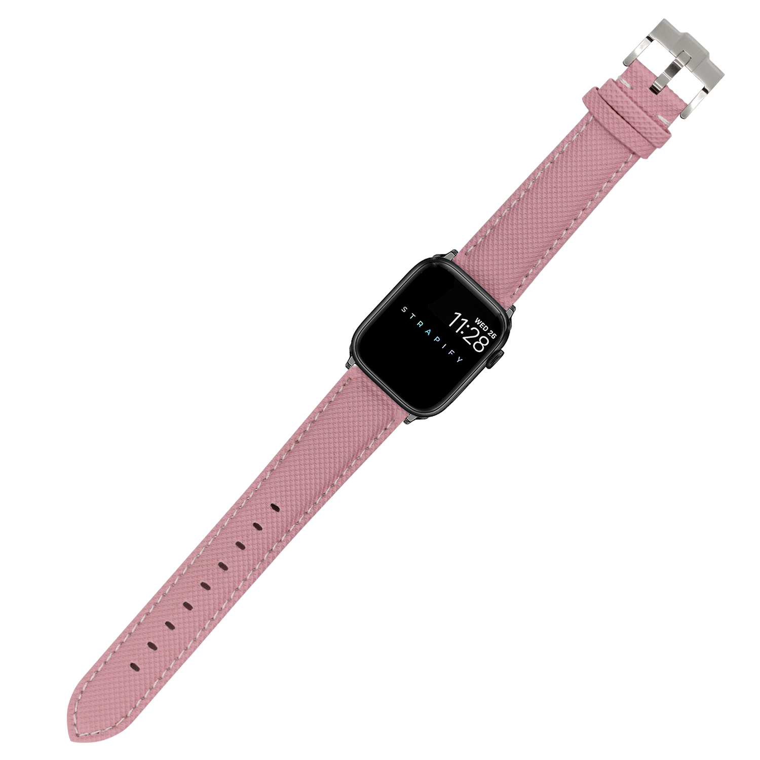 [Apple Watch] Sailcloth - Pink | White Stitching