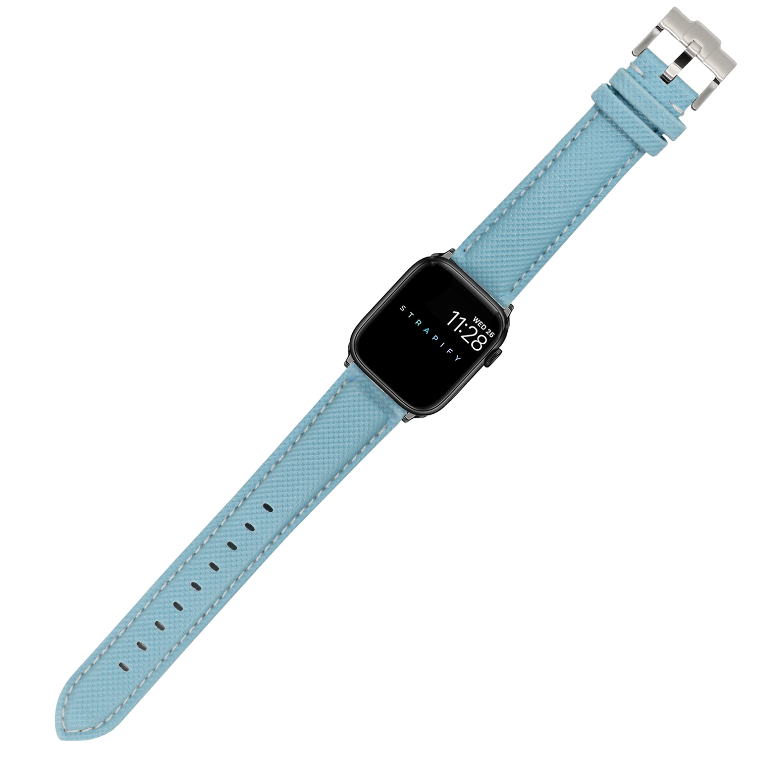 [Apple Watch] Sailcloth - Sky Blue | White Stitching