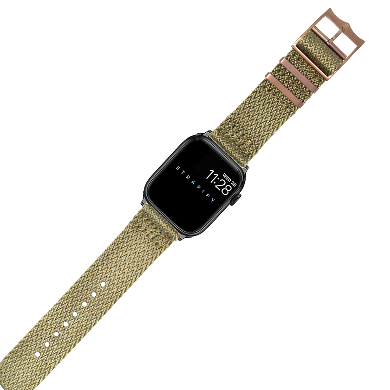 [Apple Watch] Sharktooth Militex - Army Green [Bronze Coloured Hardware]