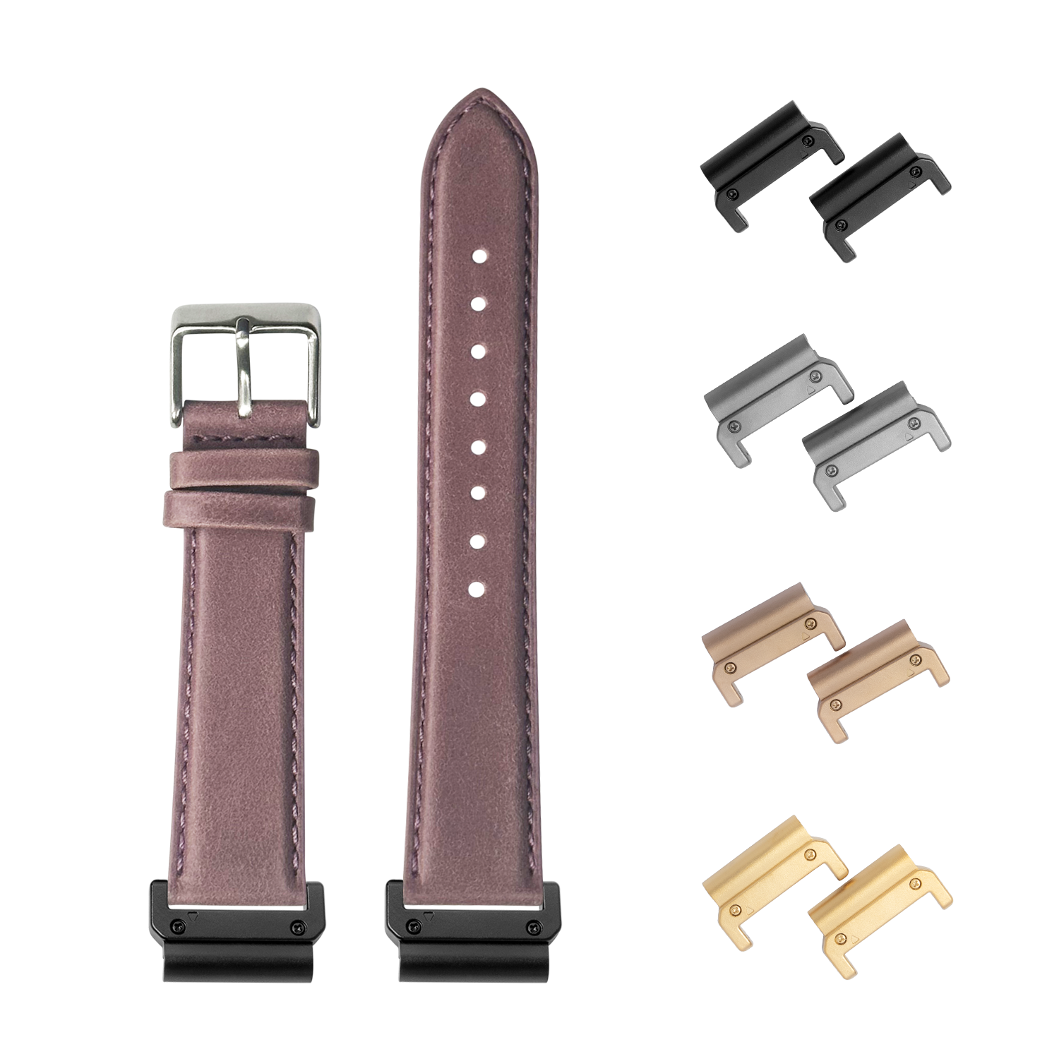 [QuickFit] Padded Leather - Mauve 22mm