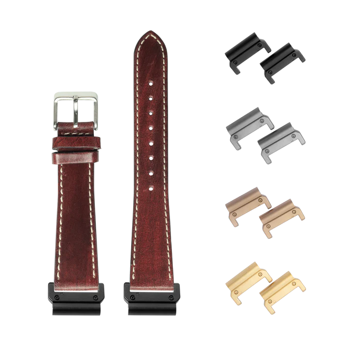 [QuickFit 20mm] Vintage Leather - Smoked Dark Brown | Contrast Stitching