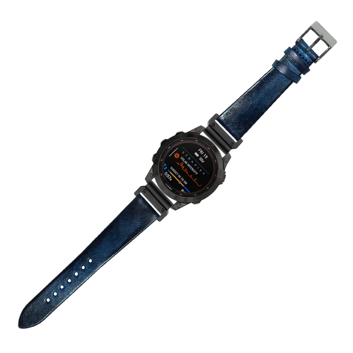 [QuickFit 20mm] Vintage Leather - Smoked Navy Blue
