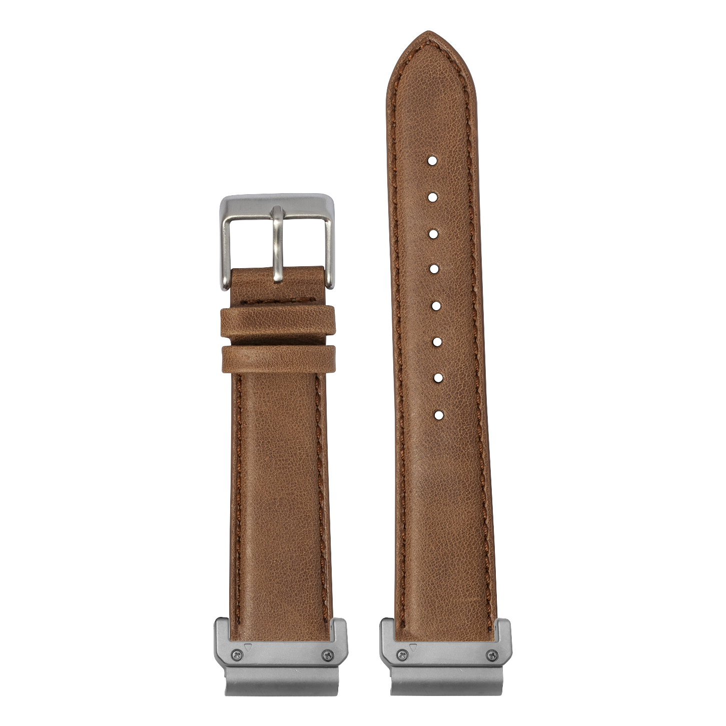 Padded Leather Brown strap with QuickFit adapters attached to both ends