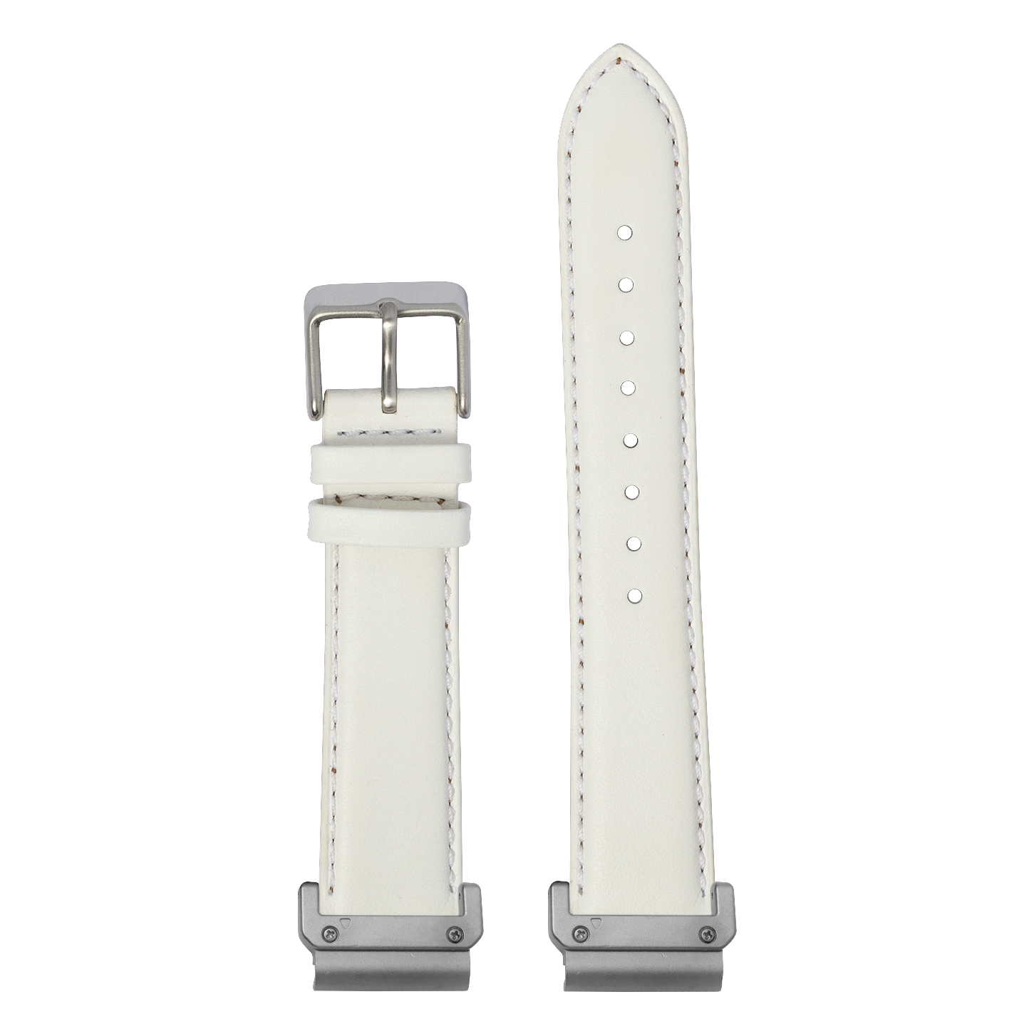 Padded Leather White strap with QuickFit adapters attached to both ends