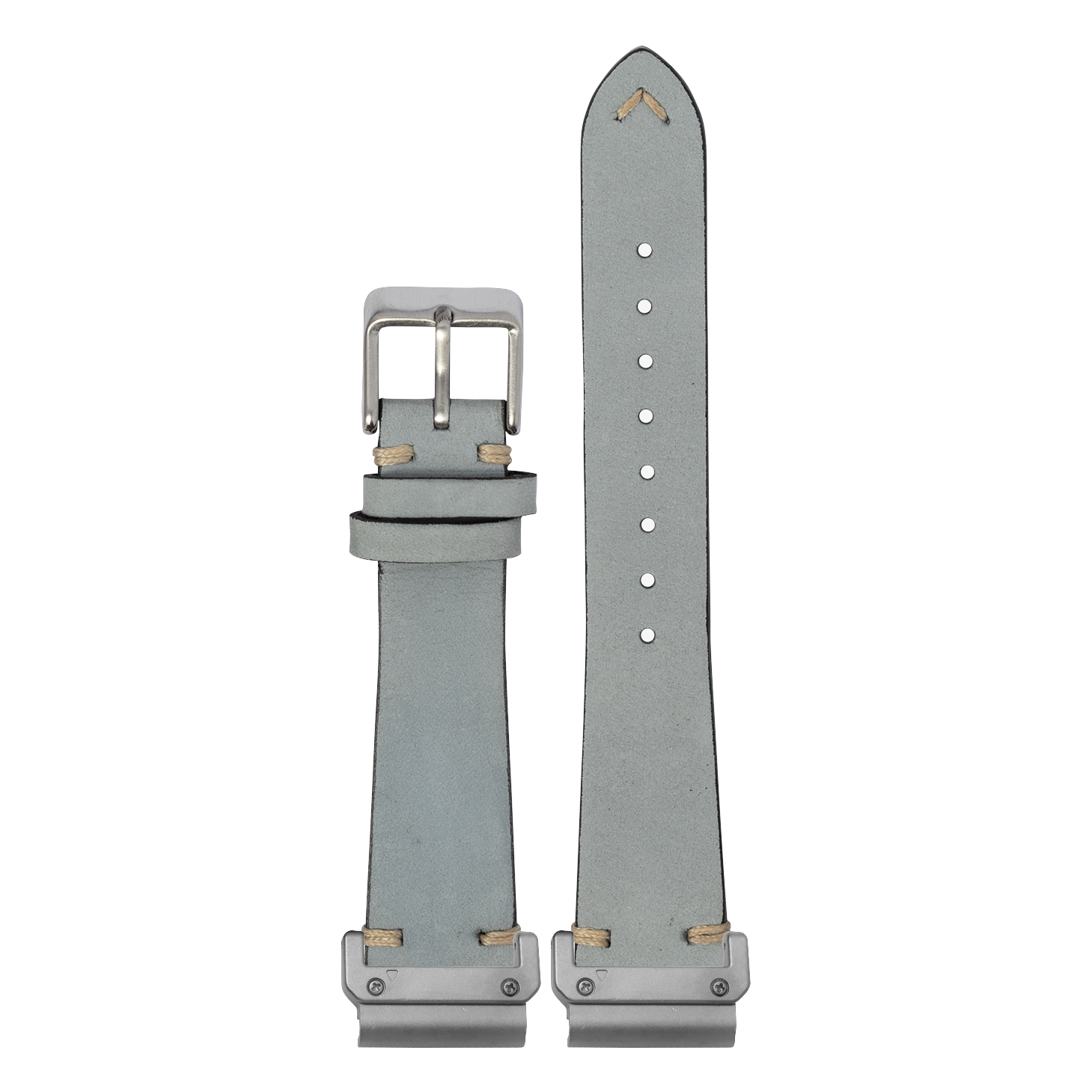 Vintage Knotted Nubuck Leather Sky Blue strap with QuickFit adapters attached to both ends