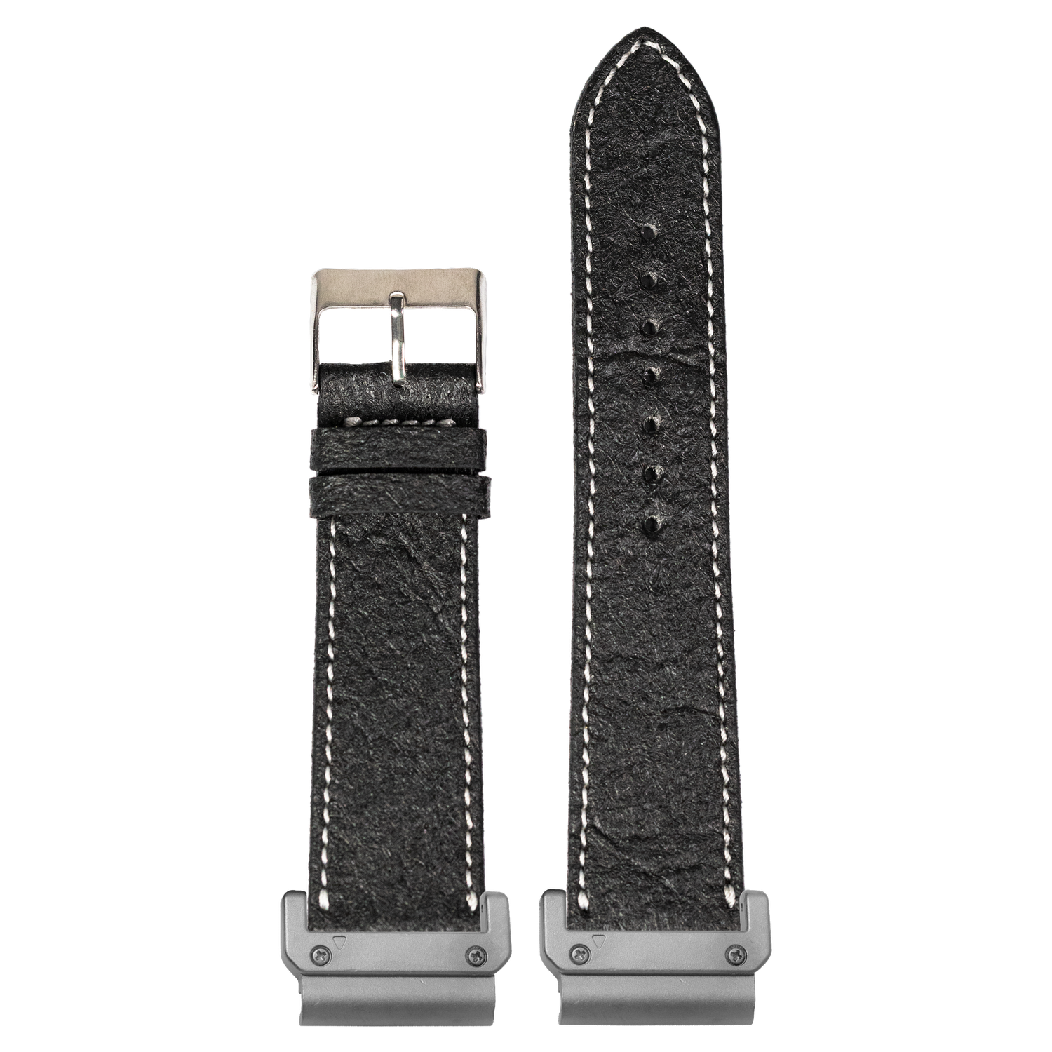 Watch strap with QuickFit 20mm adapters attached to both ends - flat lay