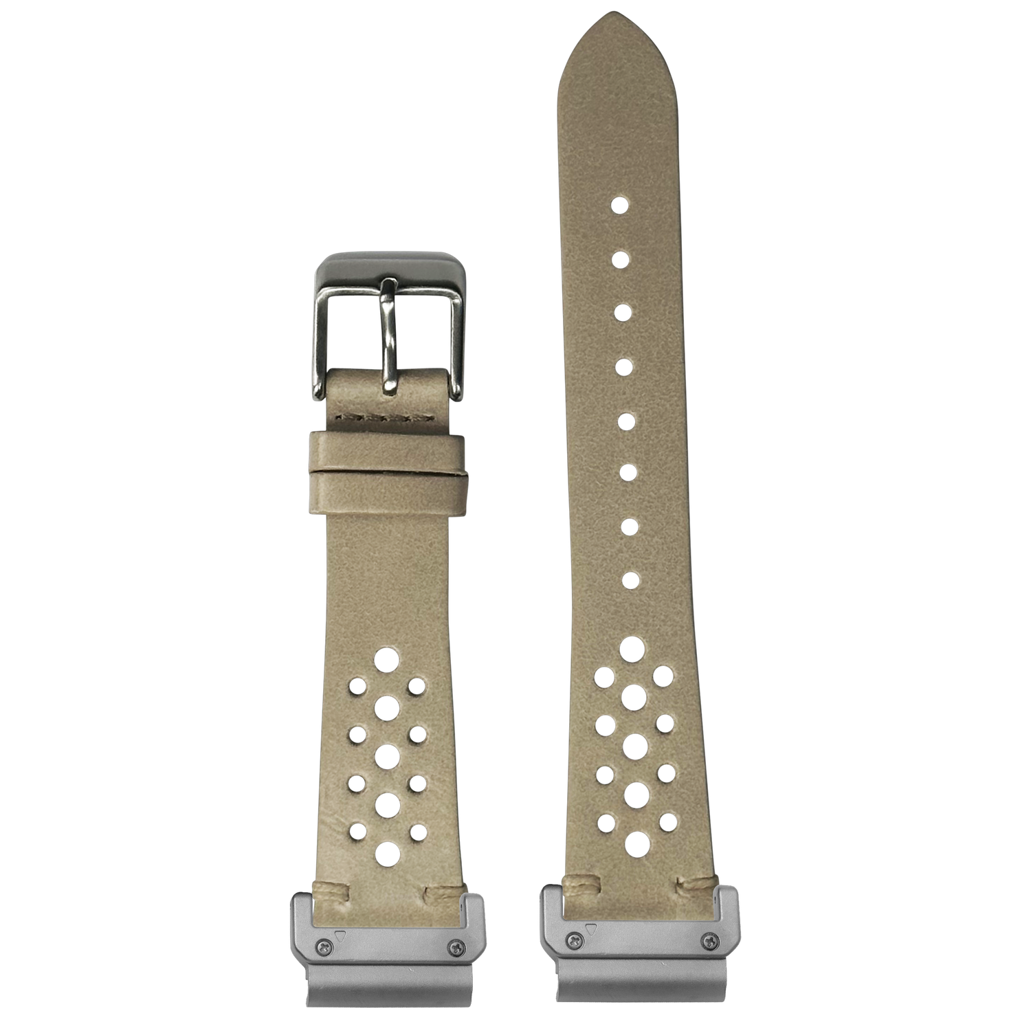 Watch strap with QuickFit 20mm adapters attached to both ends - flat lay